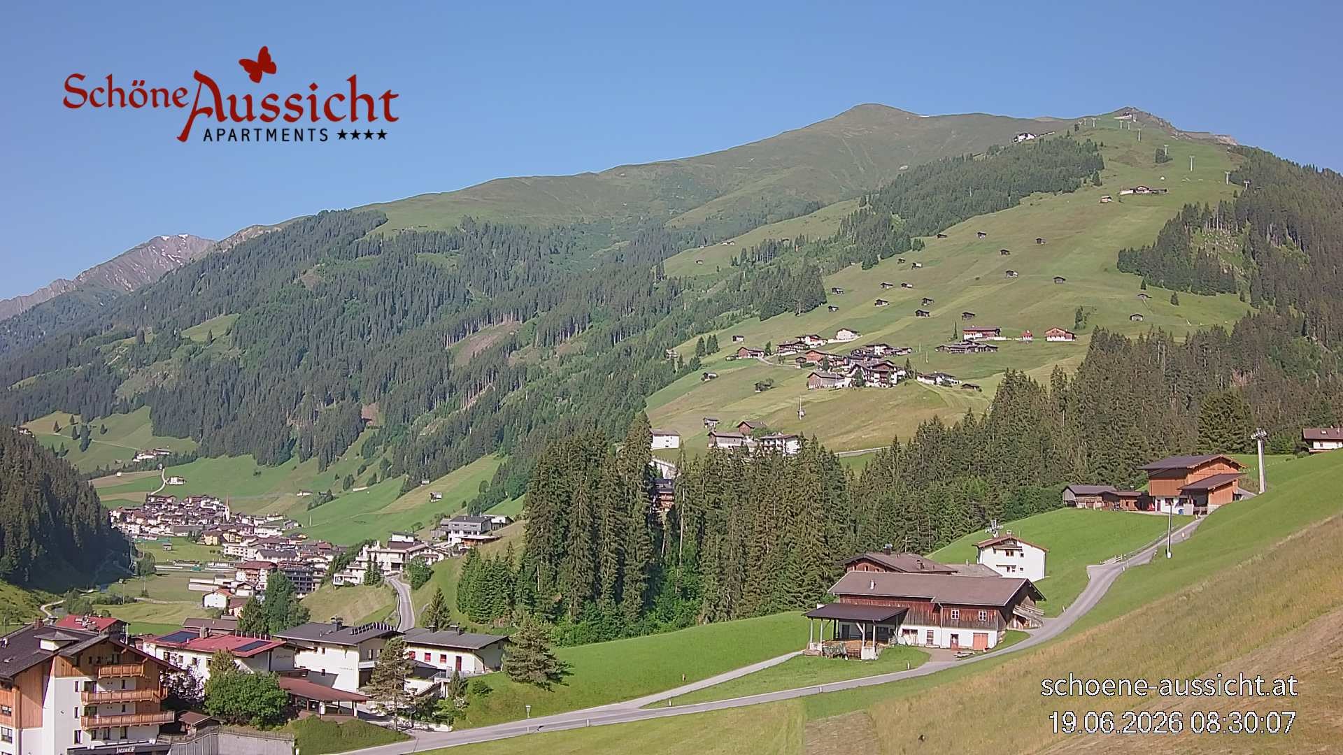 Archiv Foto Webcam Tux Lanersbach - Ausblick Appartements Schöne Aussicht