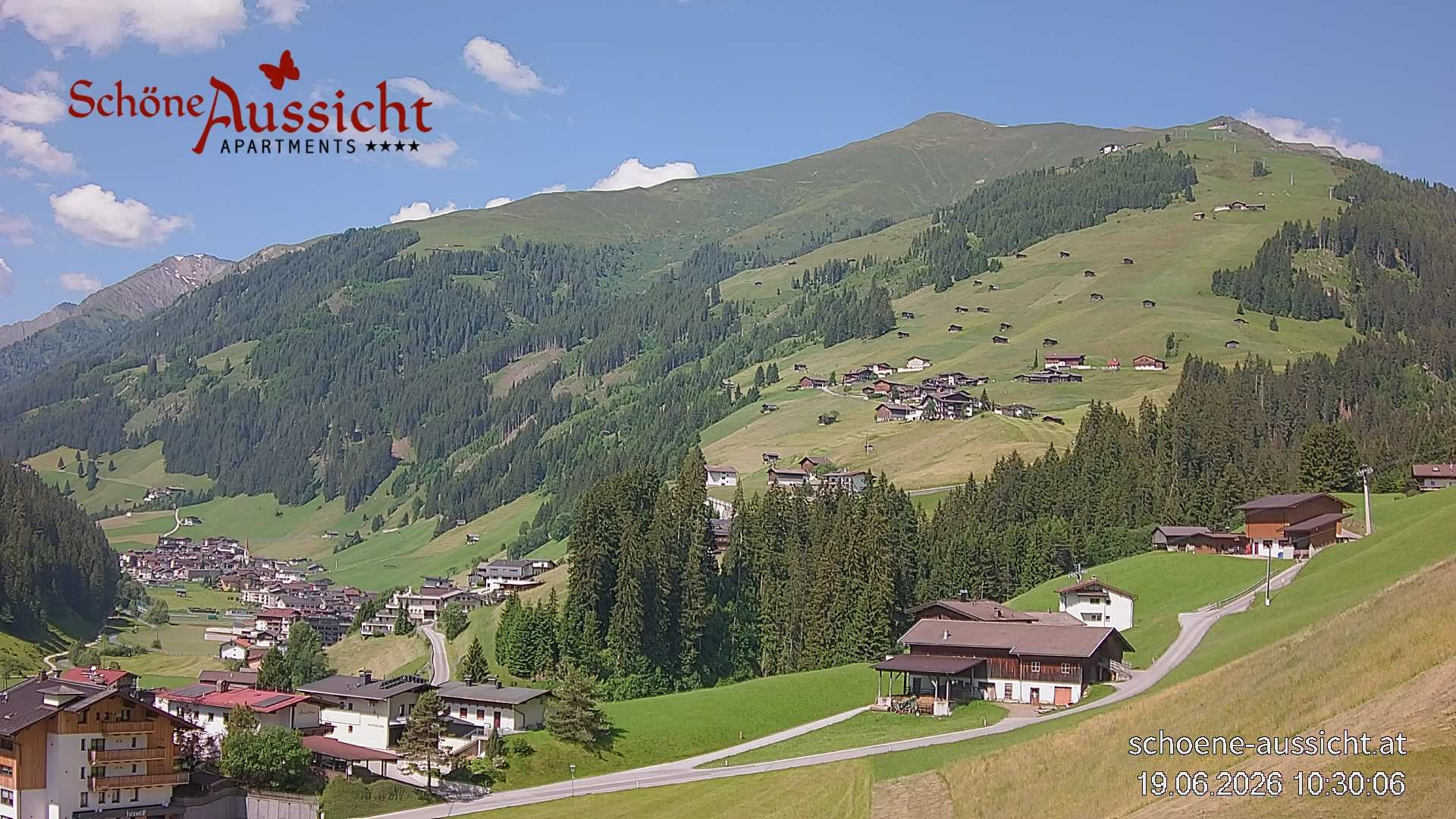 Archiv Foto Webcam Tux Lanersbach - Ausblick Appartements Schöne Aussicht