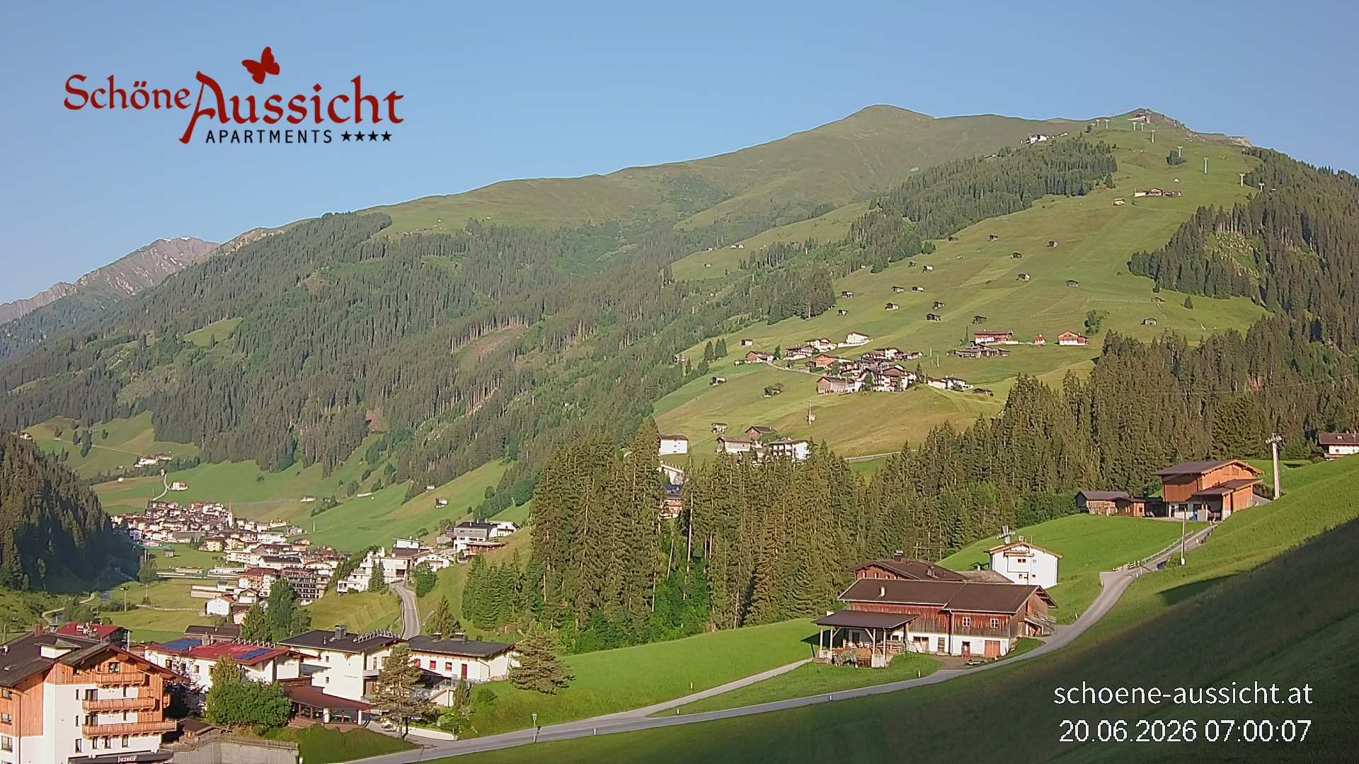 Archiv Foto Webcam Tux Lanersbach - Ausblick Appartements Schöne Aussicht