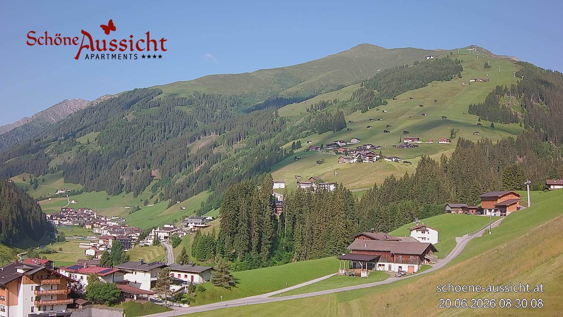 Archiv Foto Webcam Tux Lanersbach - Ausblick Appartements Schöne Aussicht