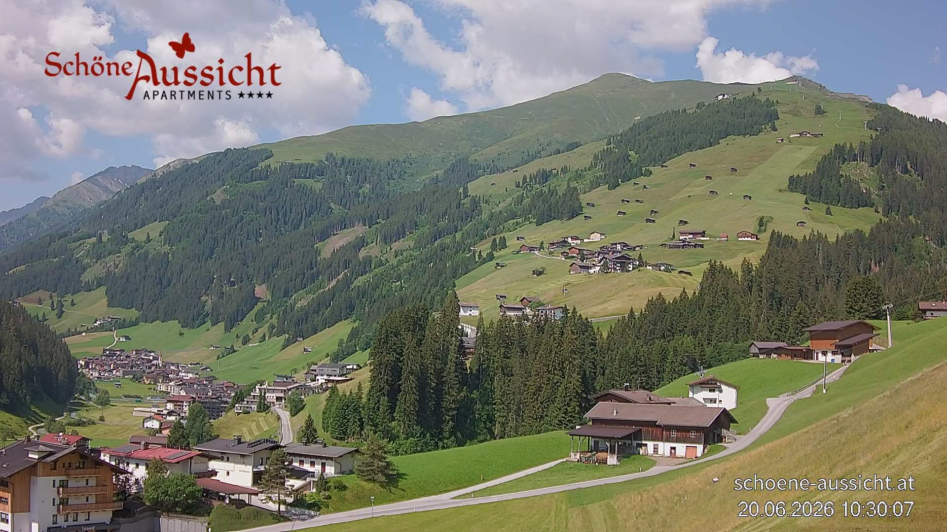Archiv Foto Webcam Tux Lanersbach - Ausblick Appartements Schöne Aussicht