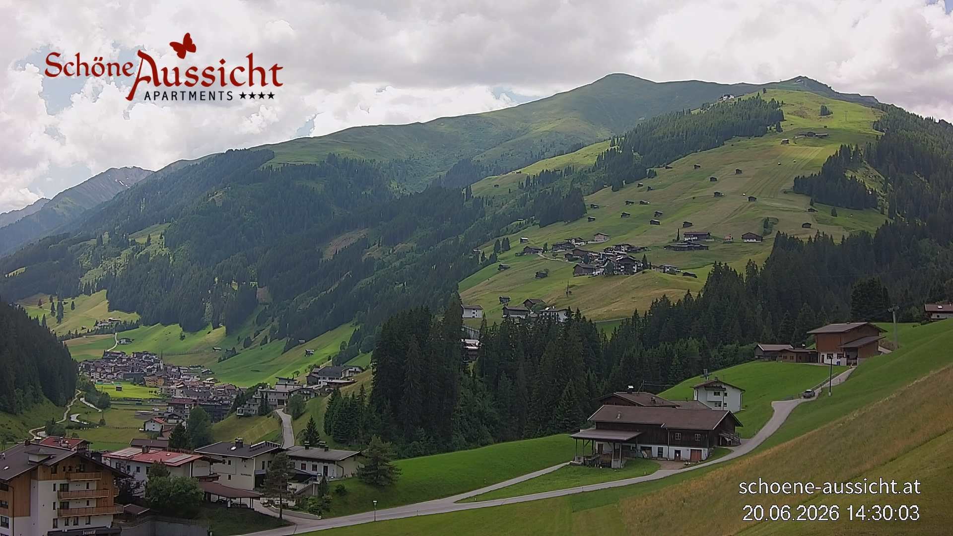 Archiv Foto Webcam Tux Lanersbach - Ausblick Appartements Schöne Aussicht