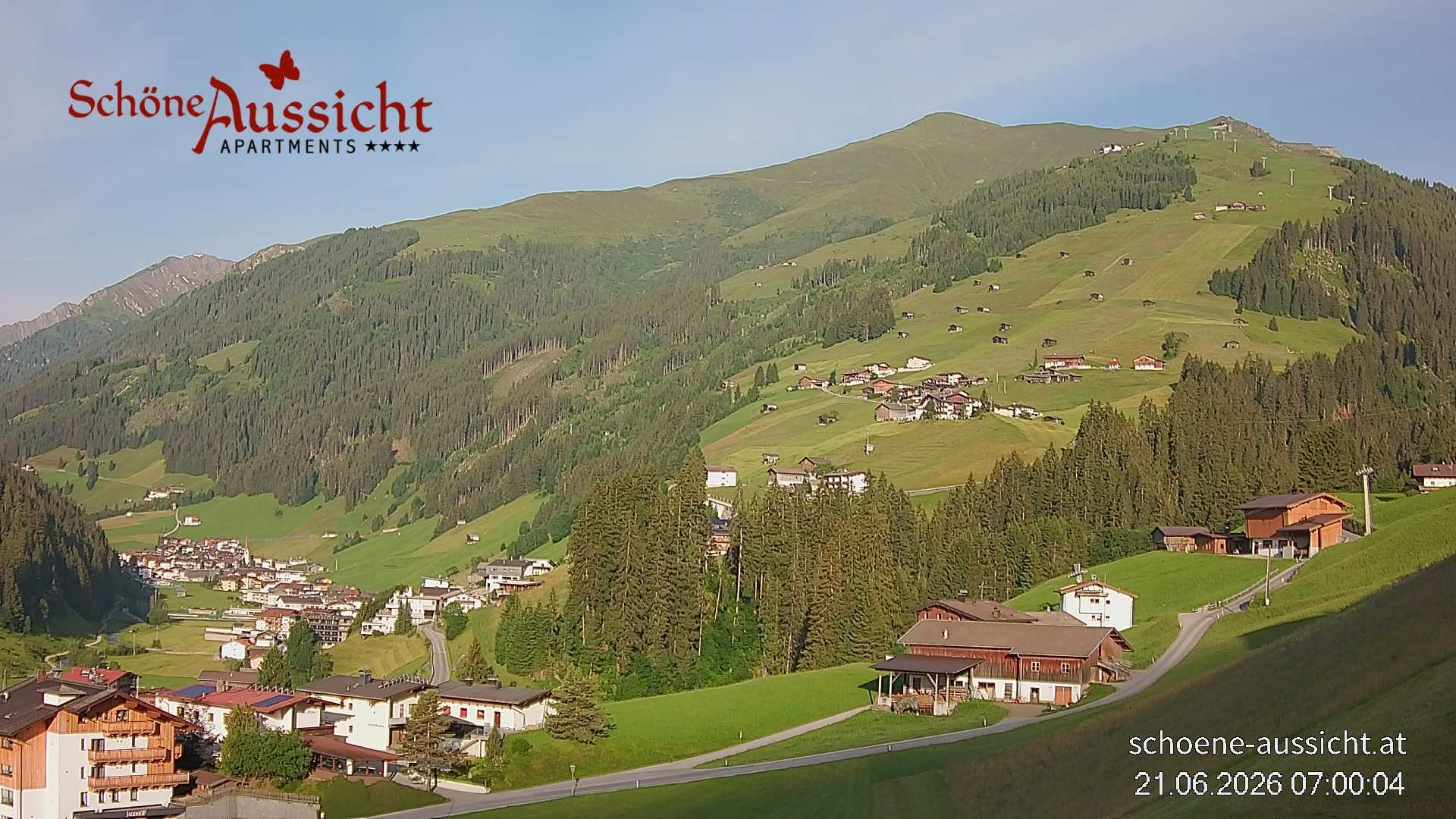 Archiv Foto Webcam Tux Lanersbach - Ausblick Appartements Schöne Aussicht
