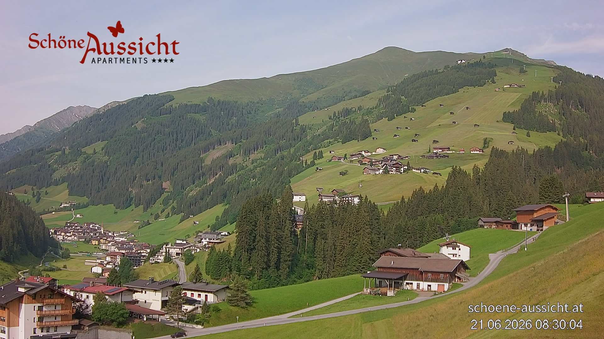 Archiv Foto Webcam Tux Lanersbach - Ausblick Appartements Schöne Aussicht