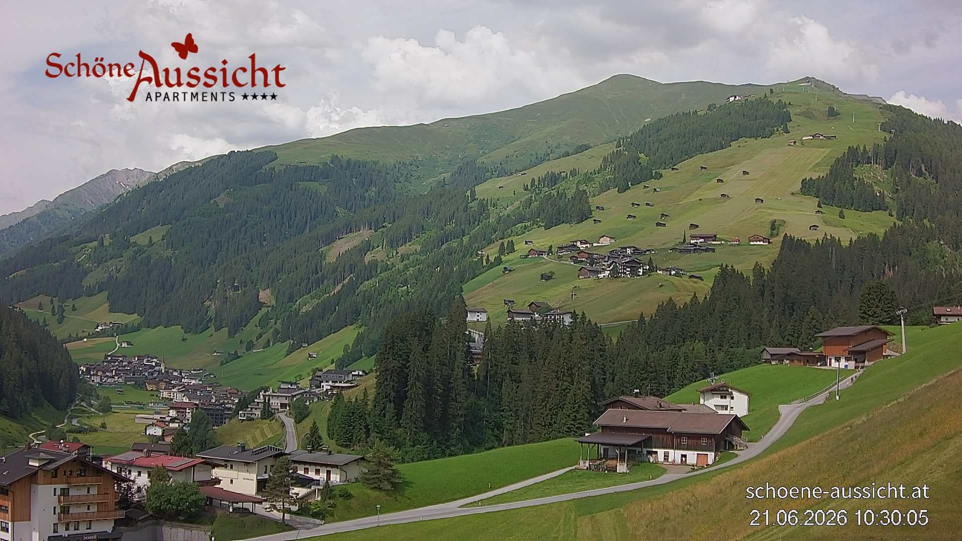 Archiv Foto Webcam Tux Lanersbach - Ausblick Appartements Schöne Aussicht