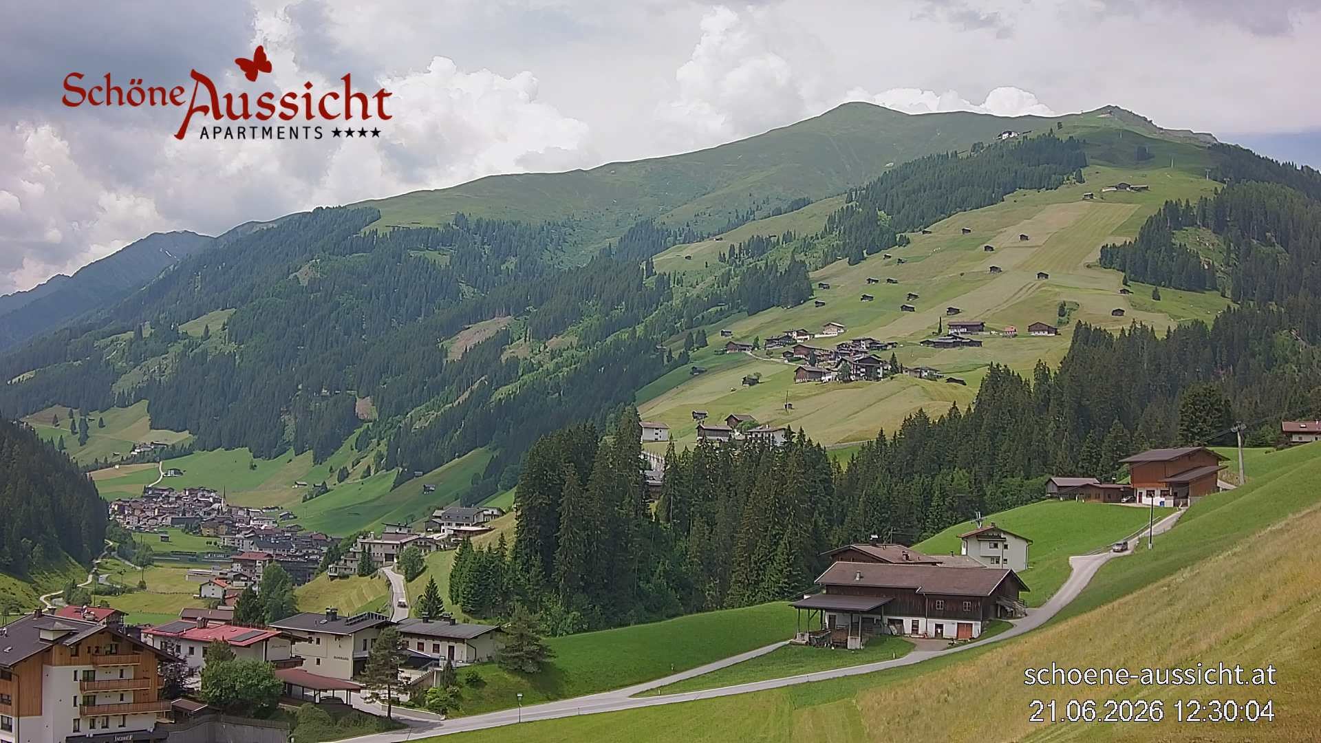 Archiv Foto Webcam Tux Lanersbach - Ausblick Appartements Schöne Aussicht