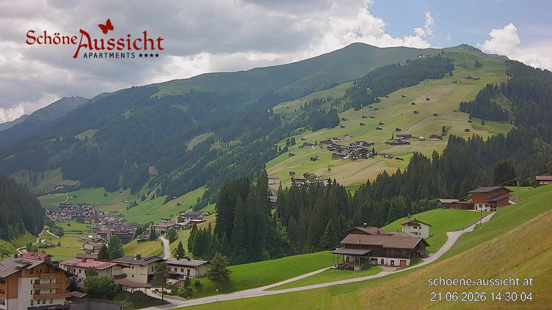 Archiv Foto Webcam Tux Lanersbach - Ausblick Appartements Schöne Aussicht