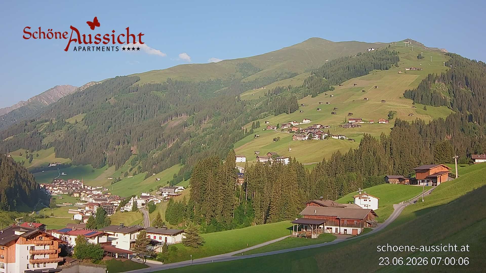 Archiv Foto Webcam Tux Lanersbach - Ausblick Appartements Schöne Aussicht