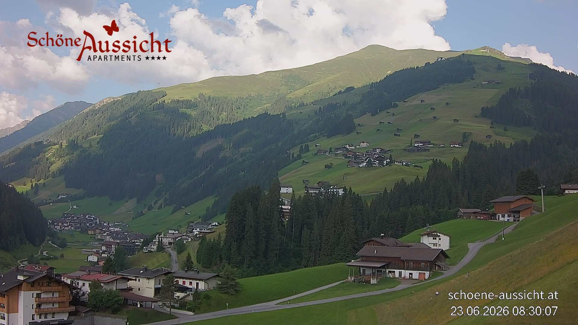 Archiv Foto Webcam Tux Lanersbach - Ausblick Appartements Schöne Aussicht