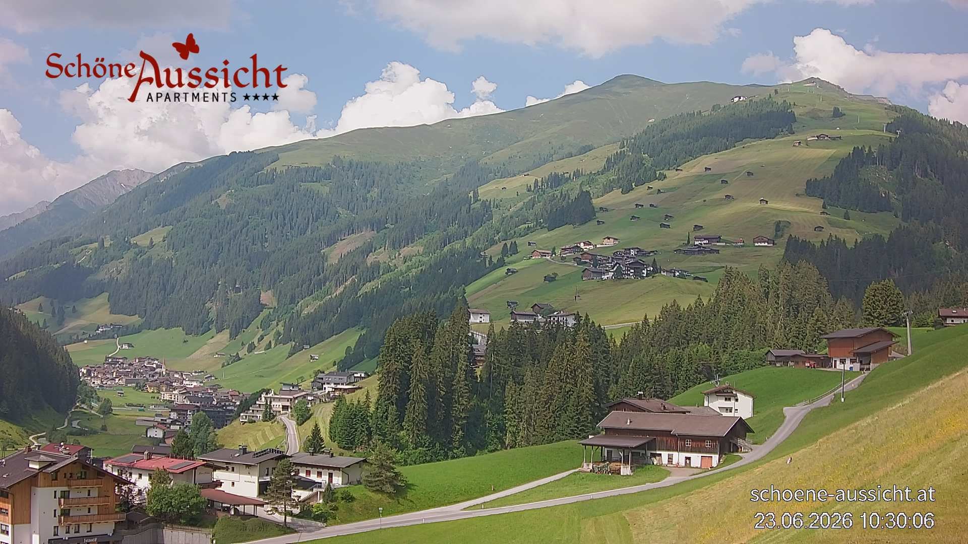 Archiv Foto Webcam Tux Lanersbach - Ausblick Appartements Schöne Aussicht