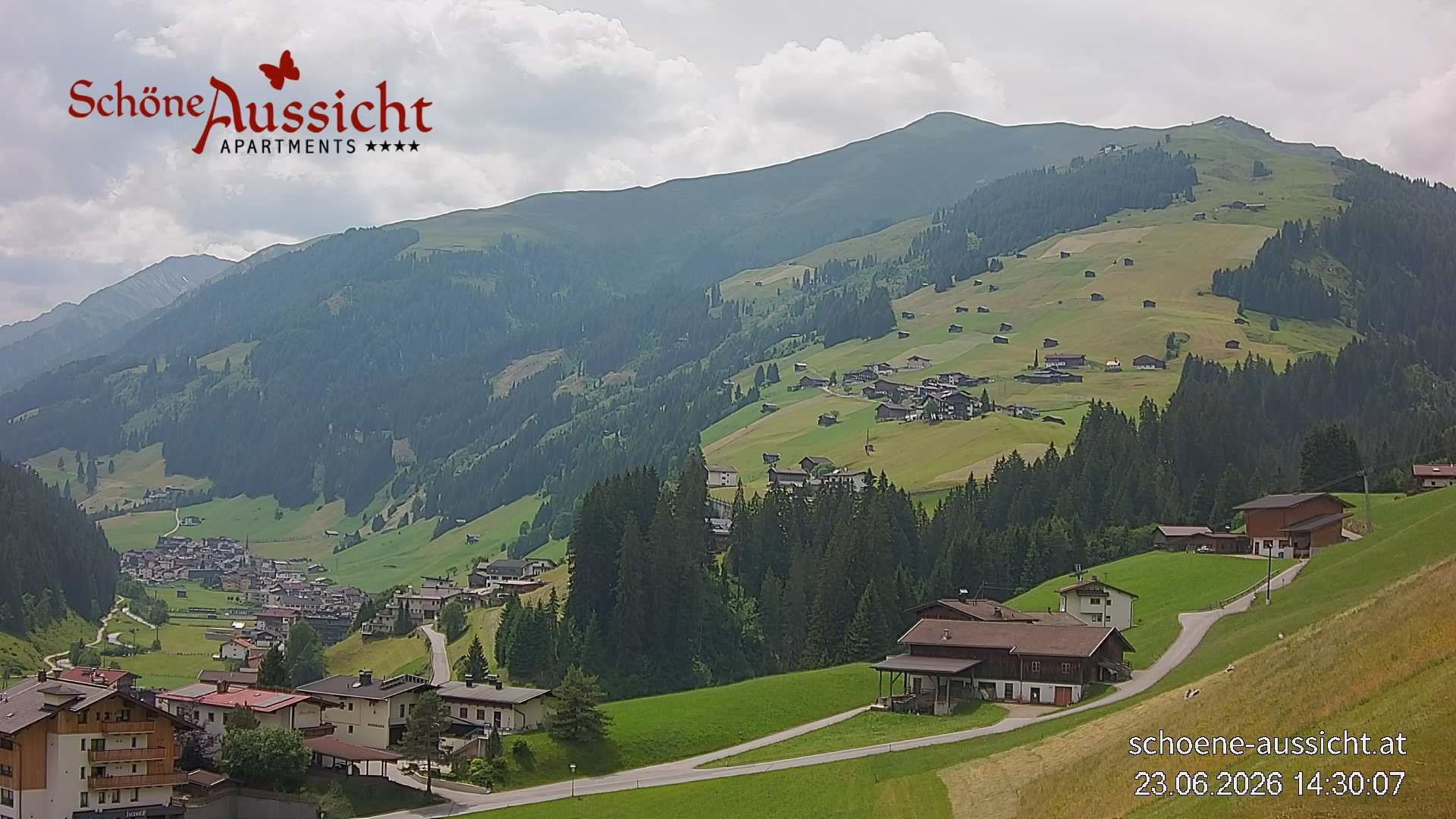 Archiv Foto Webcam Tux Lanersbach - Ausblick Appartements Schöne Aussicht