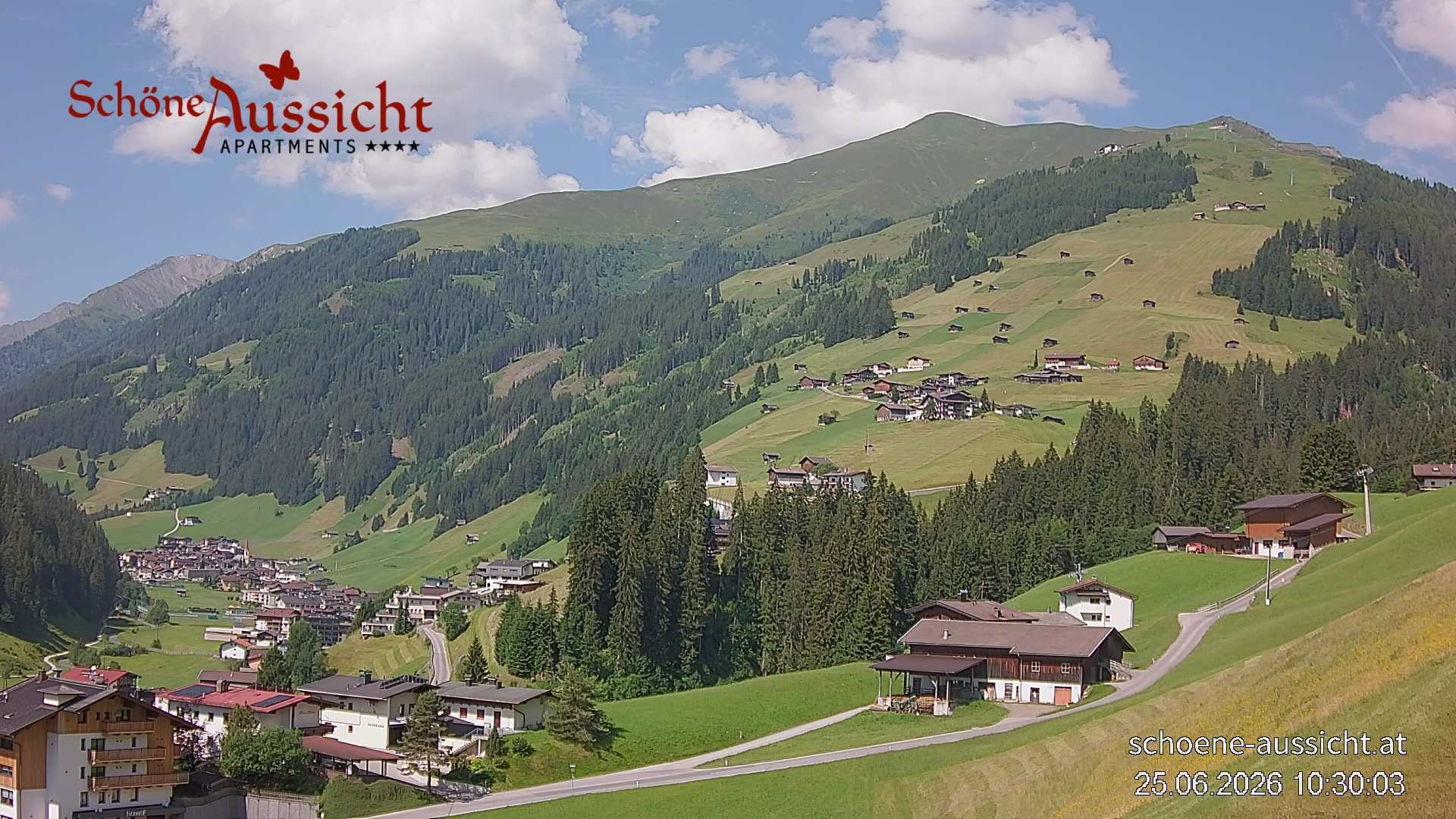 Archiv Foto Webcam Tux Lanersbach - Ausblick Appartements Schöne Aussicht