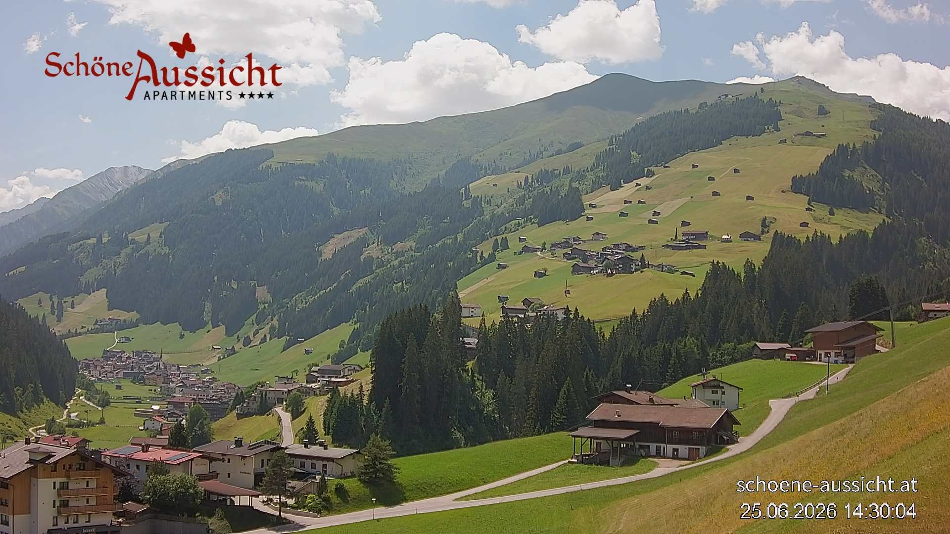 Archiv Foto Webcam Tux Lanersbach - Ausblick Appartements Schöne Aussicht