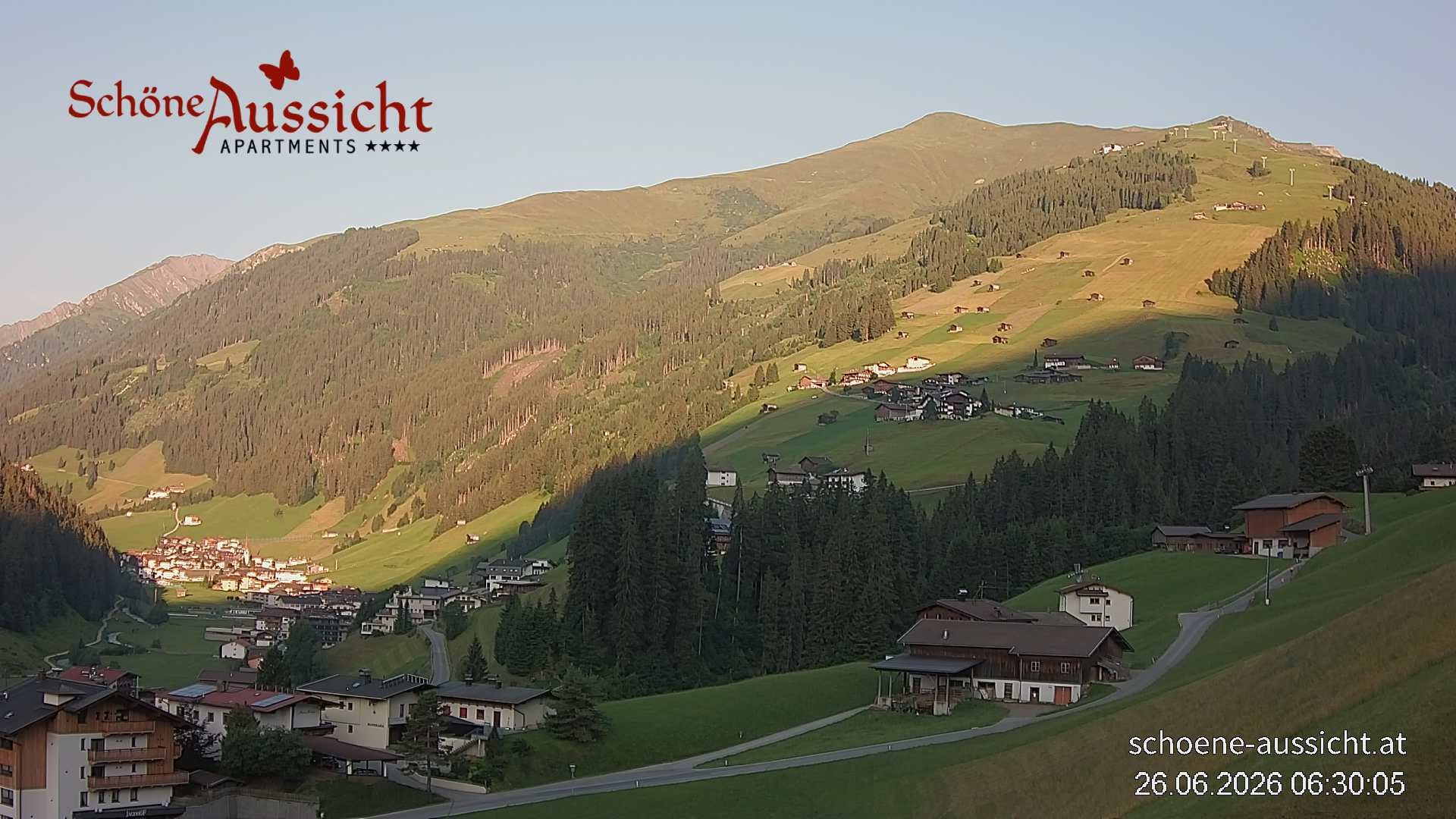 Archiv Foto Webcam Tux Lanersbach - Ausblick Appartements Schöne Aussicht