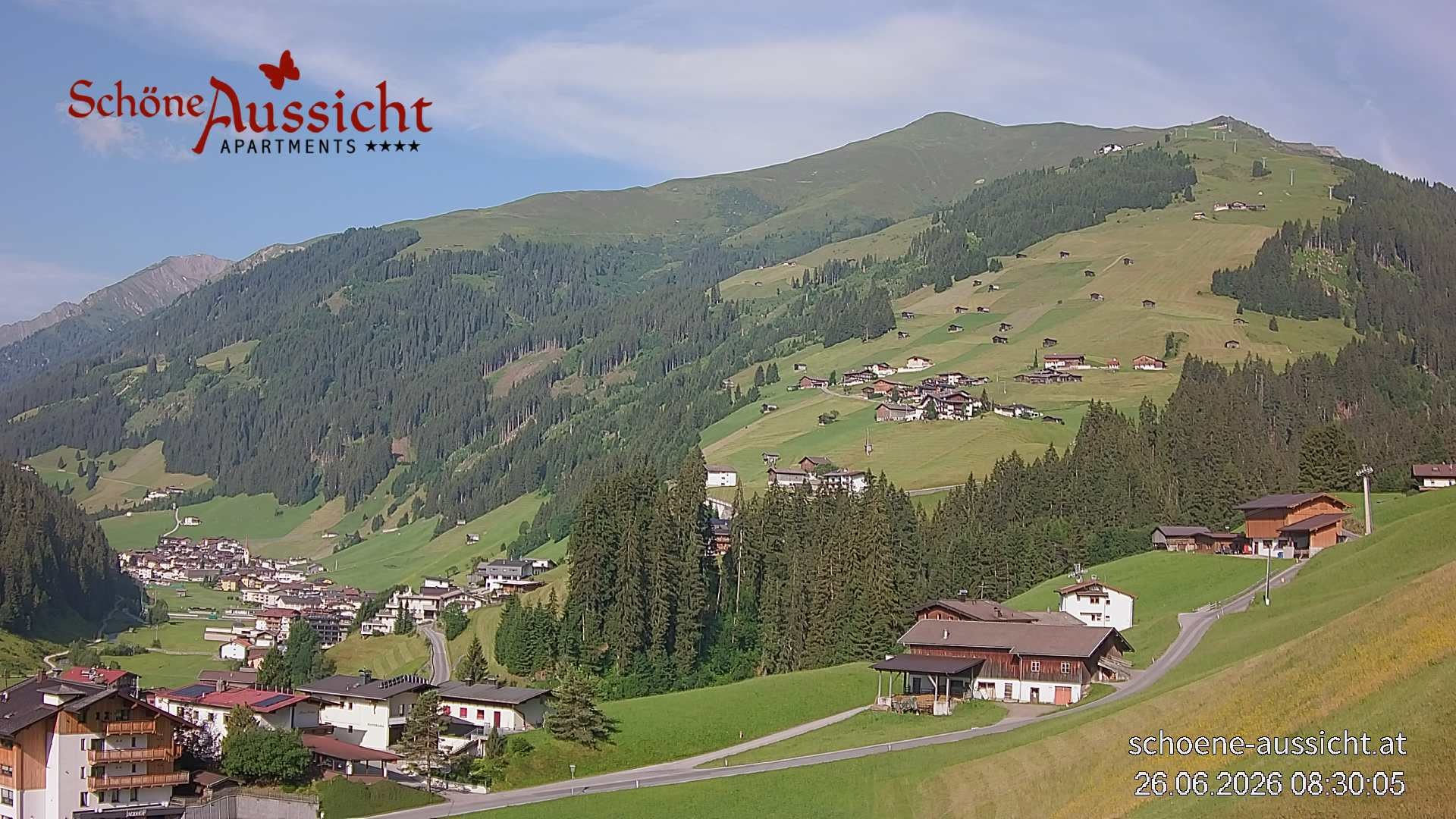 Archiv Foto Webcam Tux Lanersbach - Ausblick Appartements Schöne Aussicht