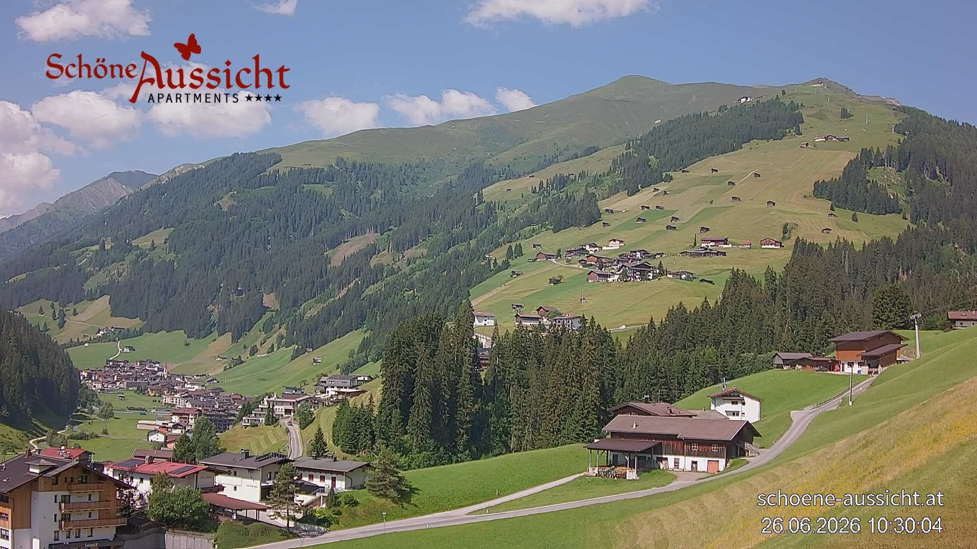 Archiv Foto Webcam Tux Lanersbach - Ausblick Appartements Schöne Aussicht