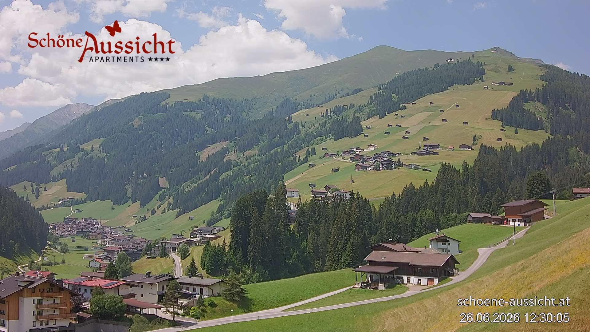 Archiv Foto Webcam Tux Lanersbach - Ausblick Appartements Schöne Aussicht