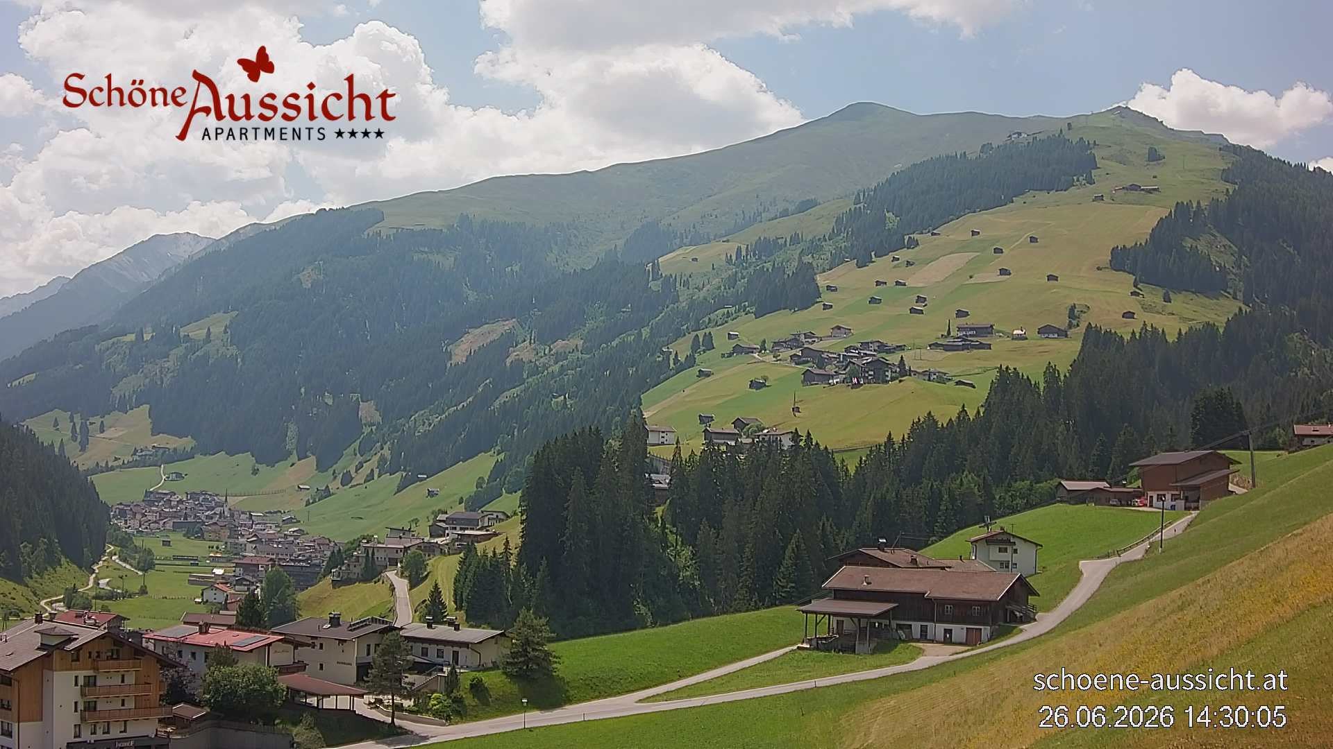 Archiv Foto Webcam Tux Lanersbach - Ausblick Appartements Schöne Aussicht