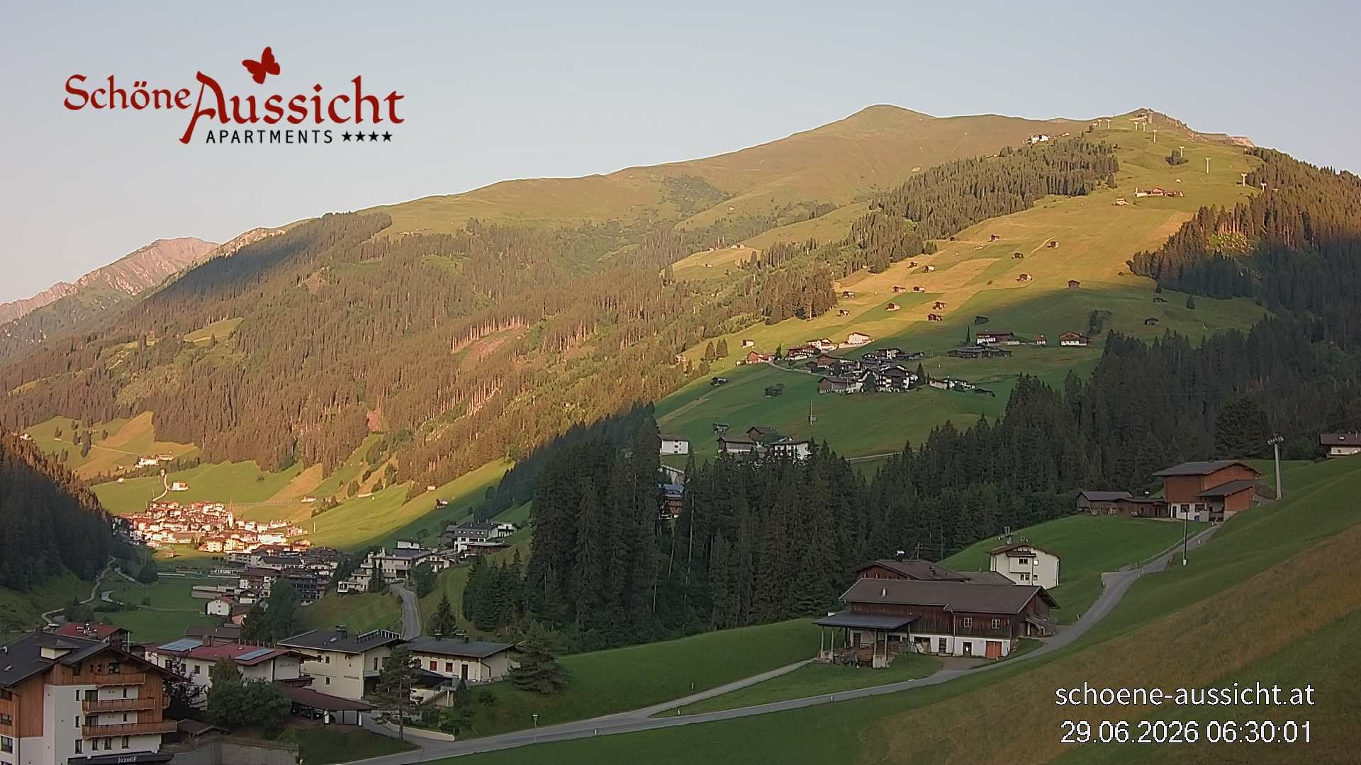 Archiv Foto Webcam Tux Lanersbach - Ausblick Appartements Schöne Aussicht