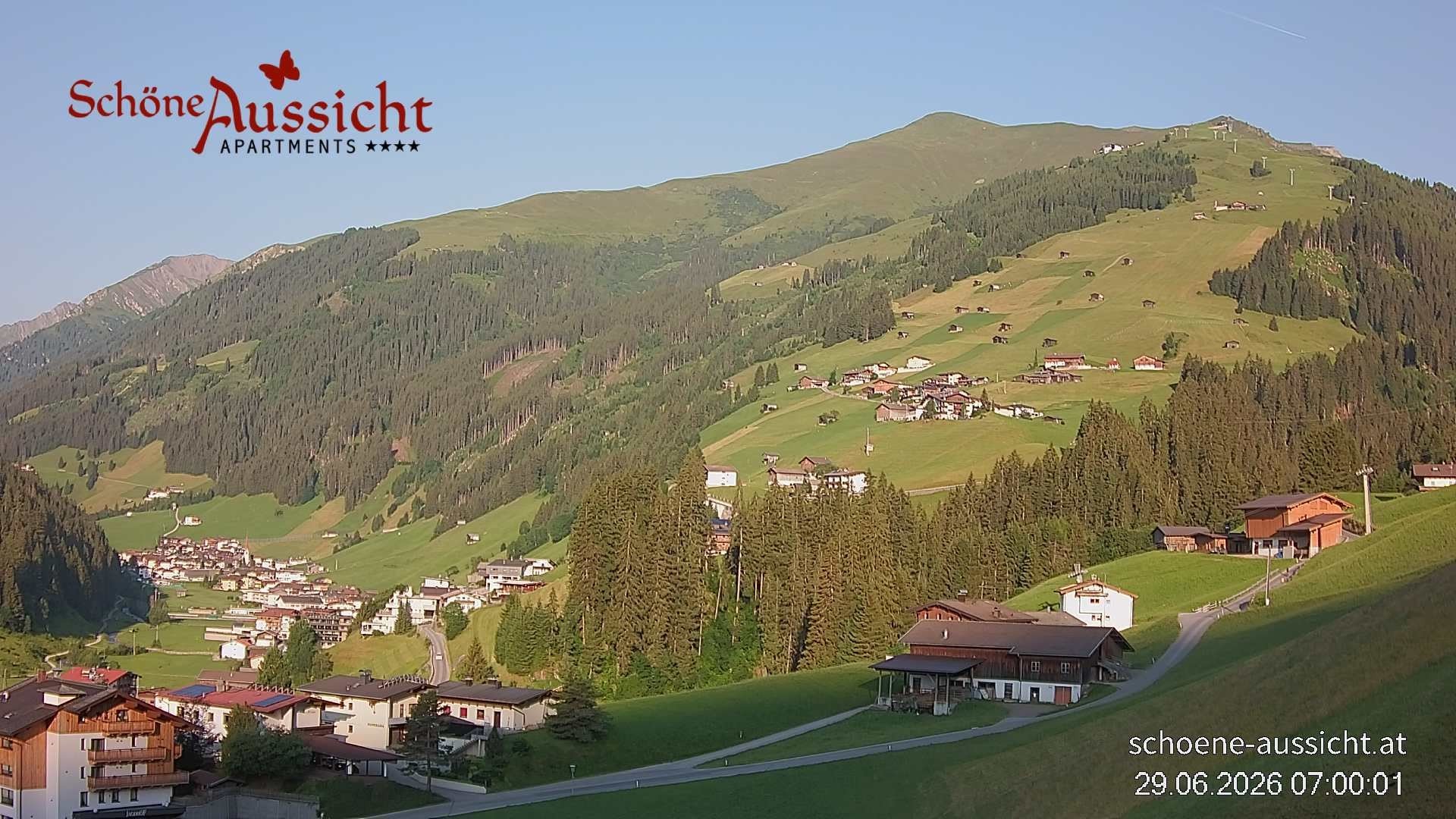 Archiv Foto Webcam Tux Lanersbach - Ausblick Appartements Schöne Aussicht