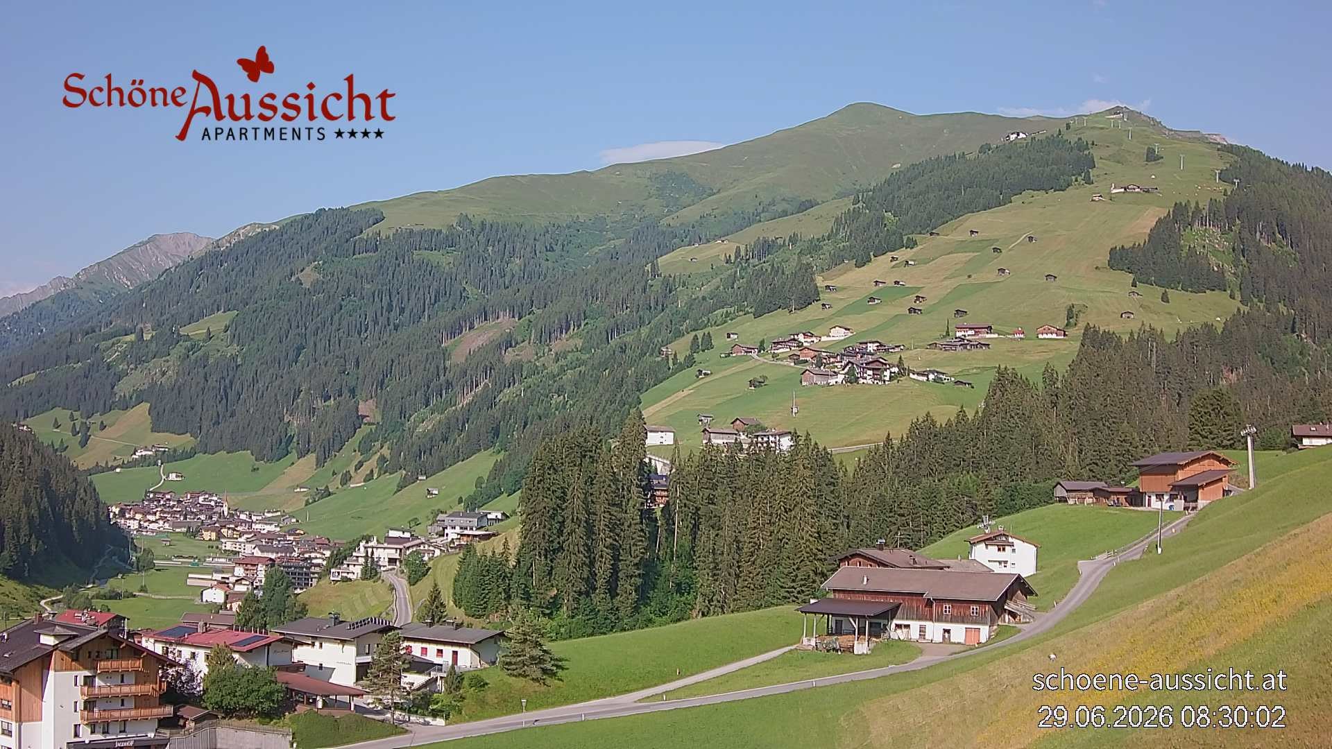 Archiv Foto Webcam Tux Lanersbach - Ausblick Appartements Schöne Aussicht