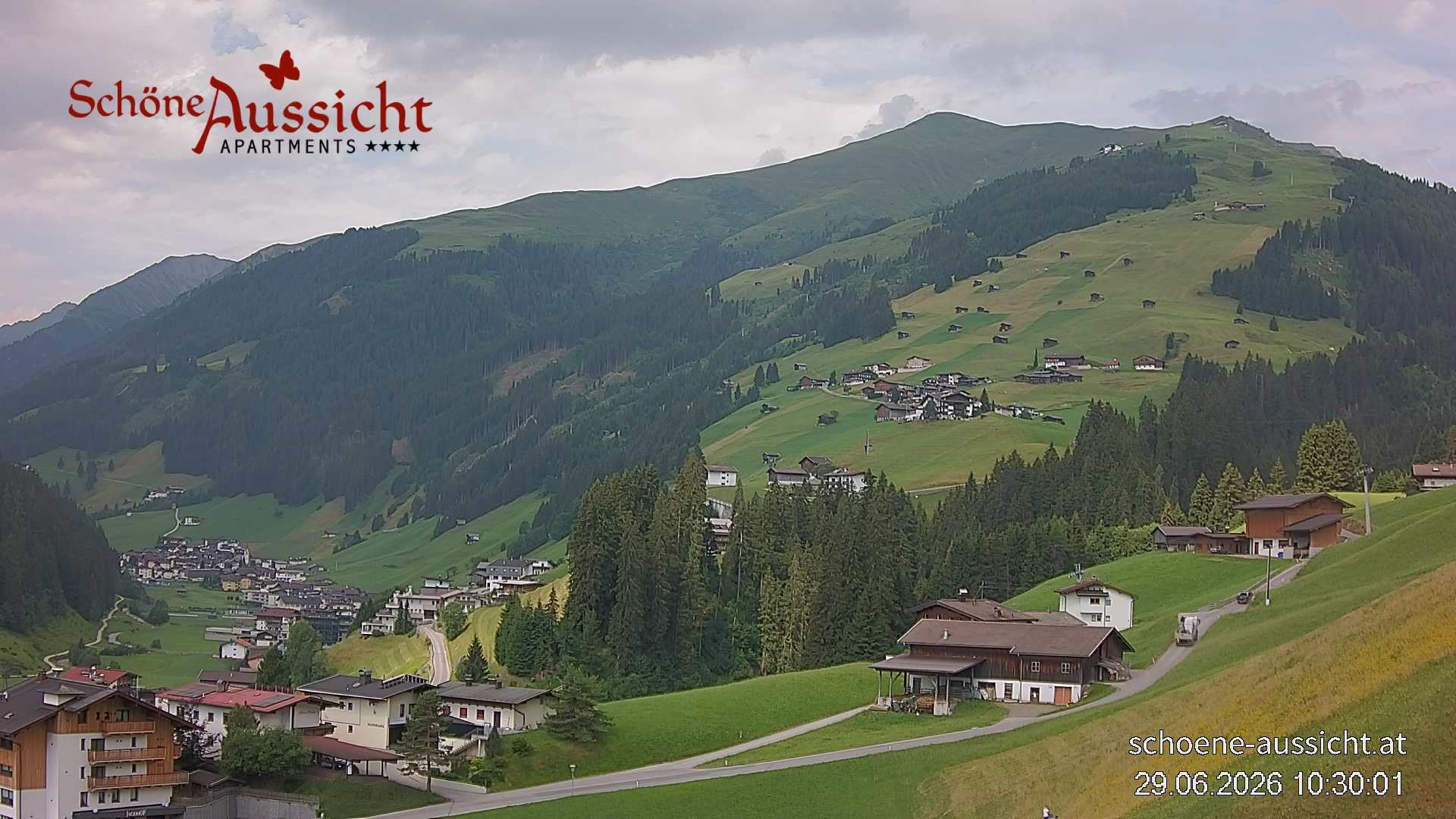 Archiv Foto Webcam Tux Lanersbach - Ausblick Appartements Schöne Aussicht