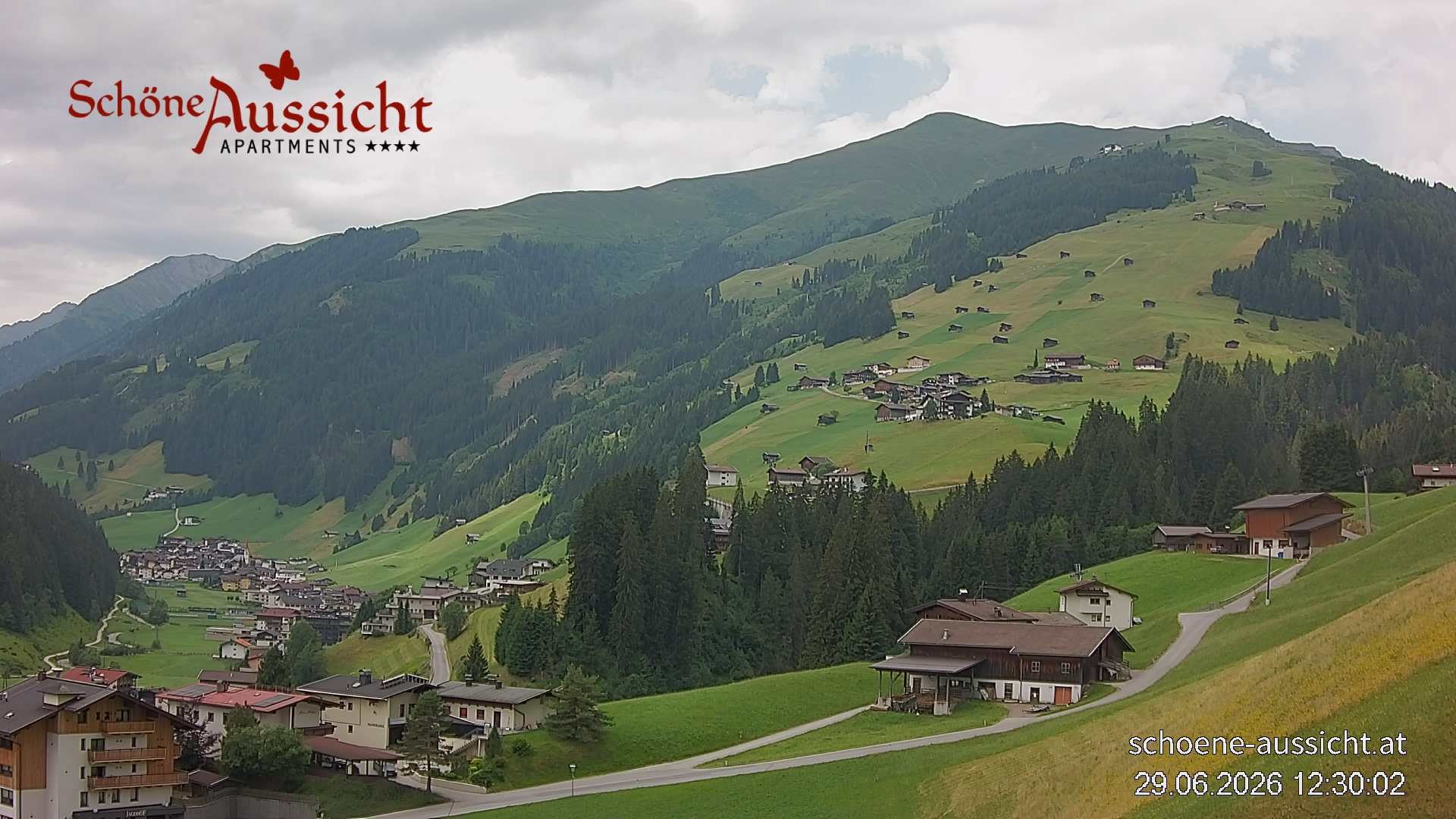 Archiv Foto Webcam Tux Lanersbach - Ausblick Appartements Schöne Aussicht
