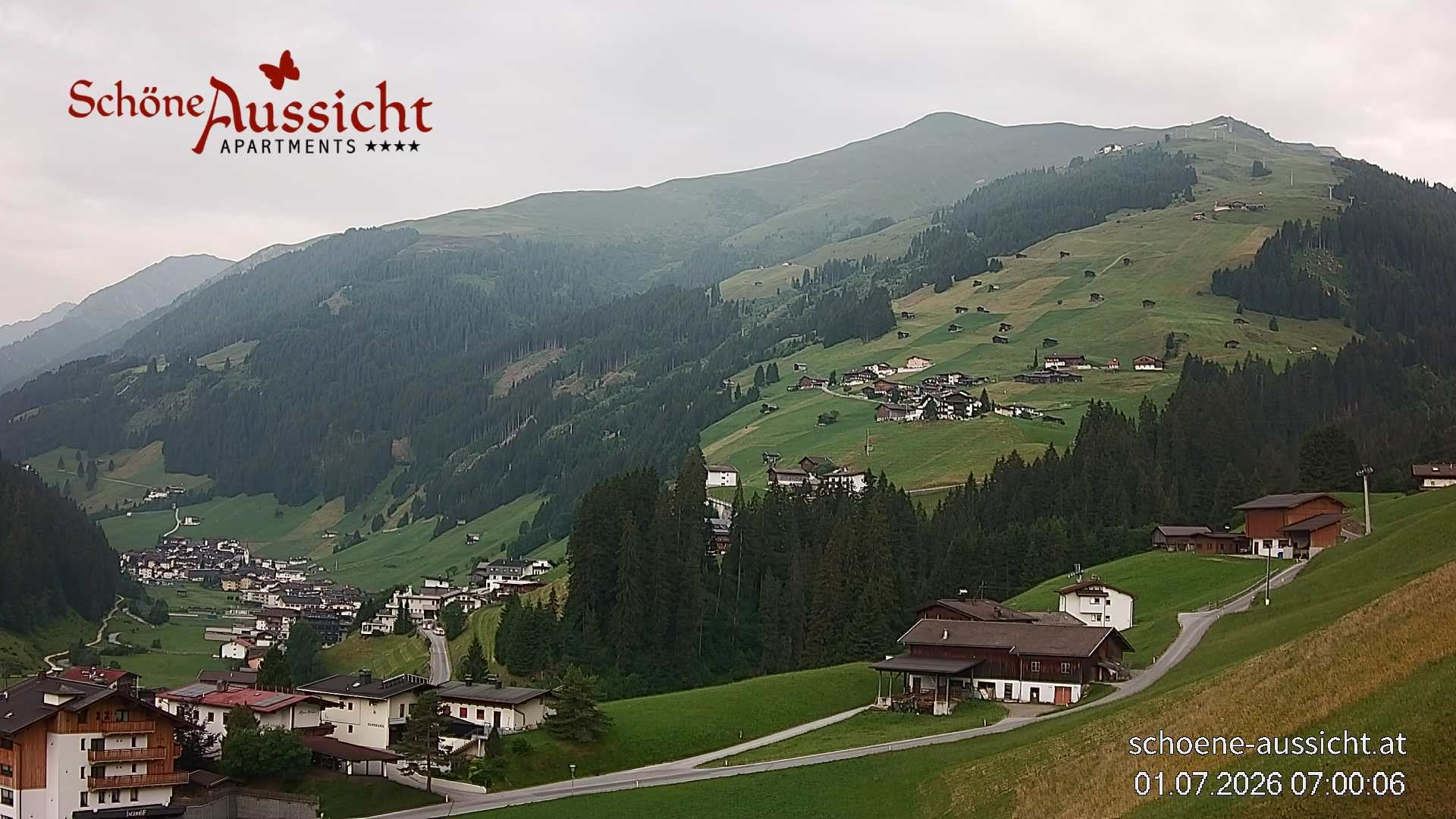 Archiv Foto Webcam Tux Lanersbach - Ausblick Appartements Schöne Aussicht