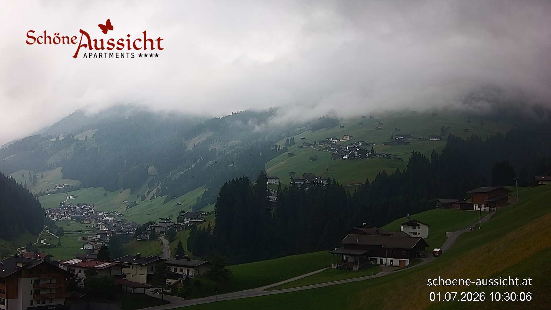 Archiv Foto Webcam Tux Lanersbach - Ausblick Appartements Schöne Aussicht