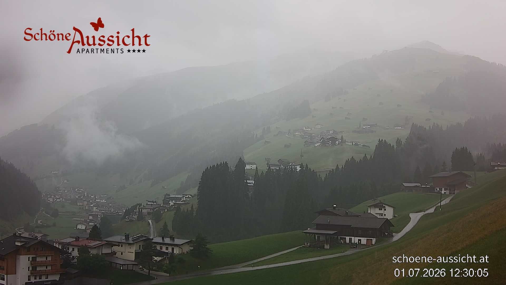 Archiv Foto Webcam Tux Lanersbach - Ausblick Appartements Schöne Aussicht