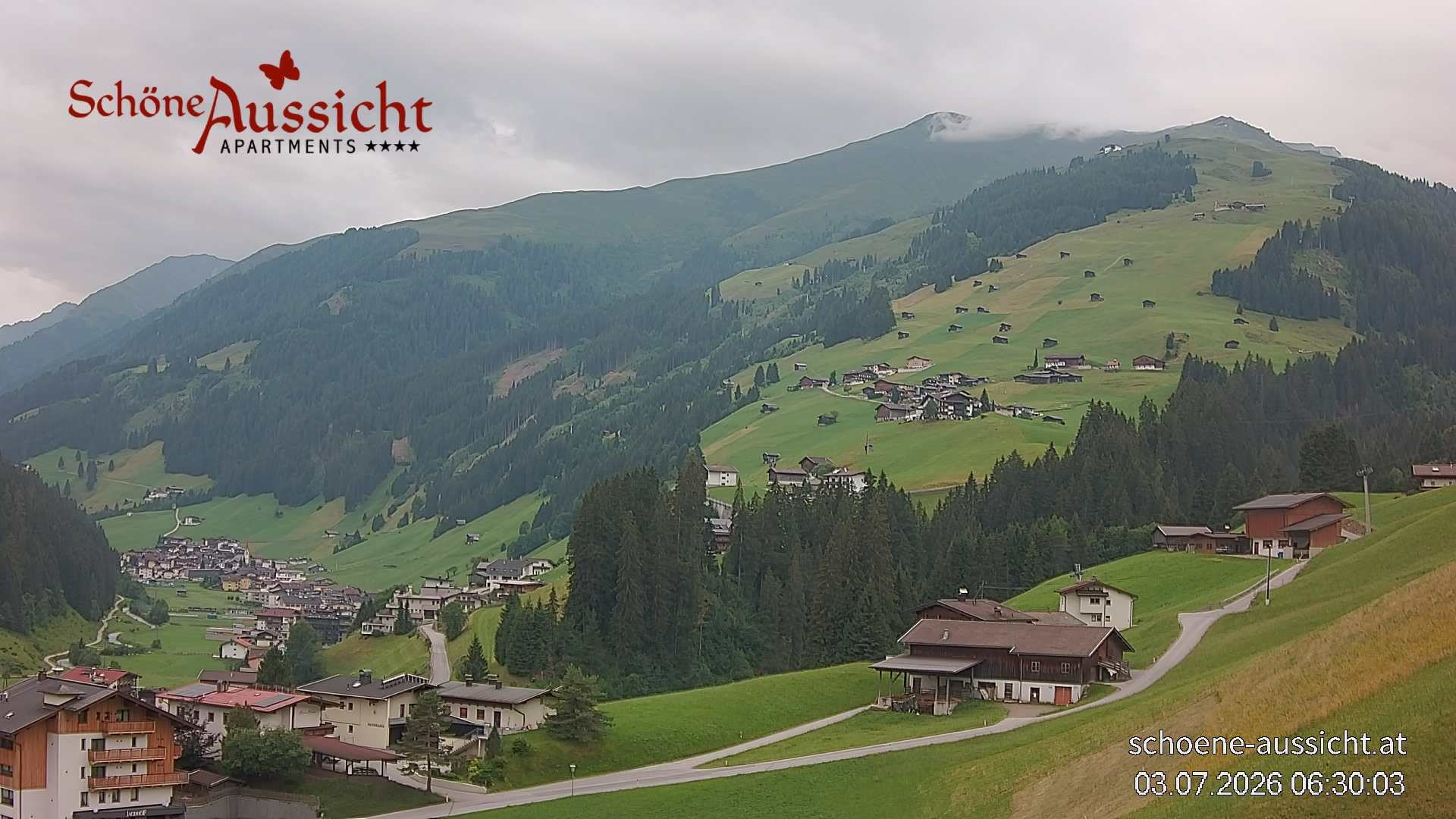Archiv Foto Webcam Tux Lanersbach - Ausblick Appartements Schöne Aussicht