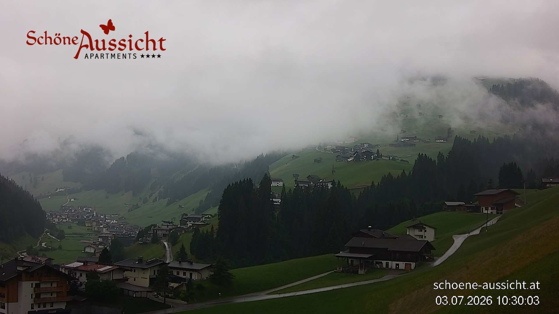 Archiv Foto Webcam Tux Lanersbach - Ausblick Appartements Schöne Aussicht