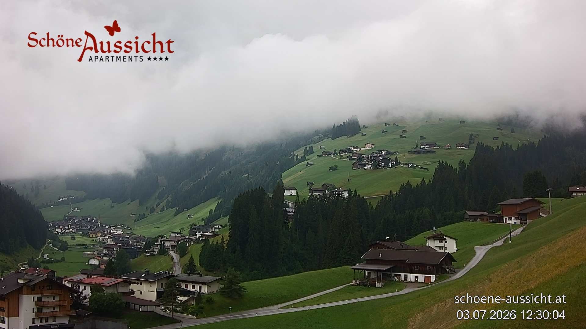 Archiv Foto Webcam Tux Lanersbach - Ausblick Appartements Schöne Aussicht