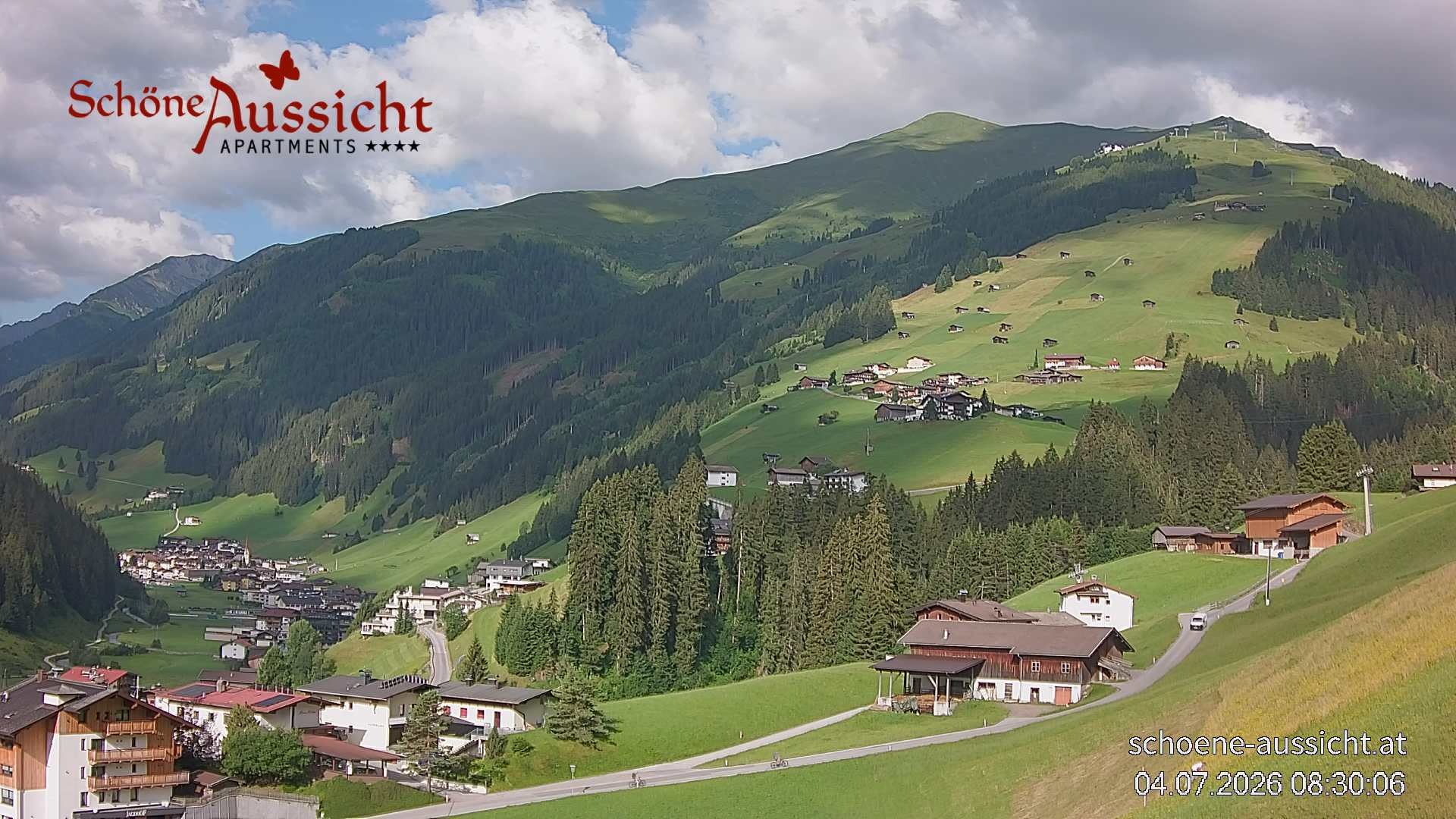 Archiv Foto Webcam Tux Lanersbach - Ausblick Appartements Schöne Aussicht