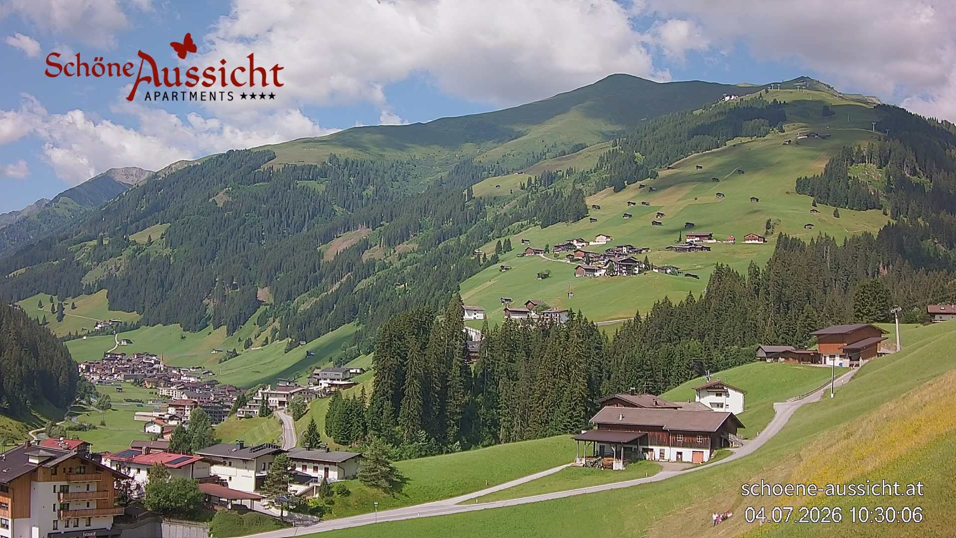 Archiv Foto Webcam Tux Lanersbach - Ausblick Appartements Schöne Aussicht