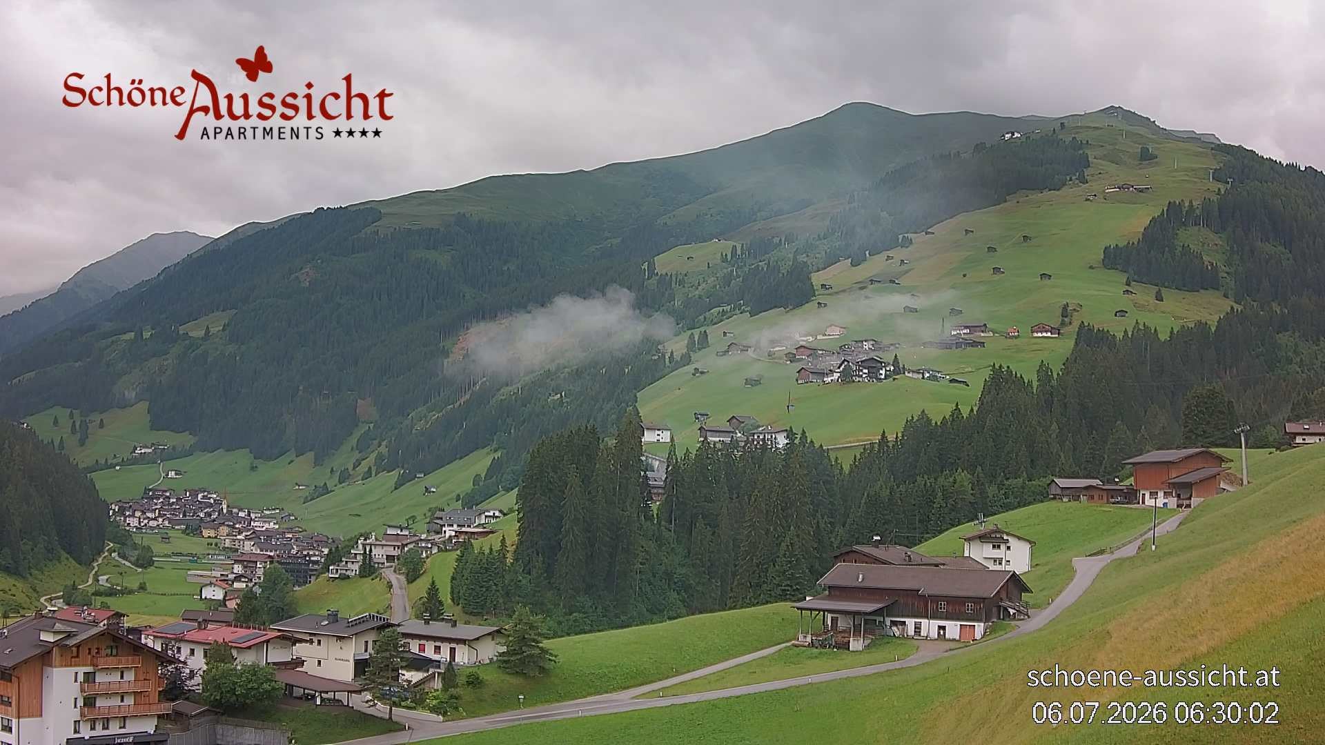 Archiv Foto Webcam Tux Lanersbach - Ausblick Appartements Schöne Aussicht