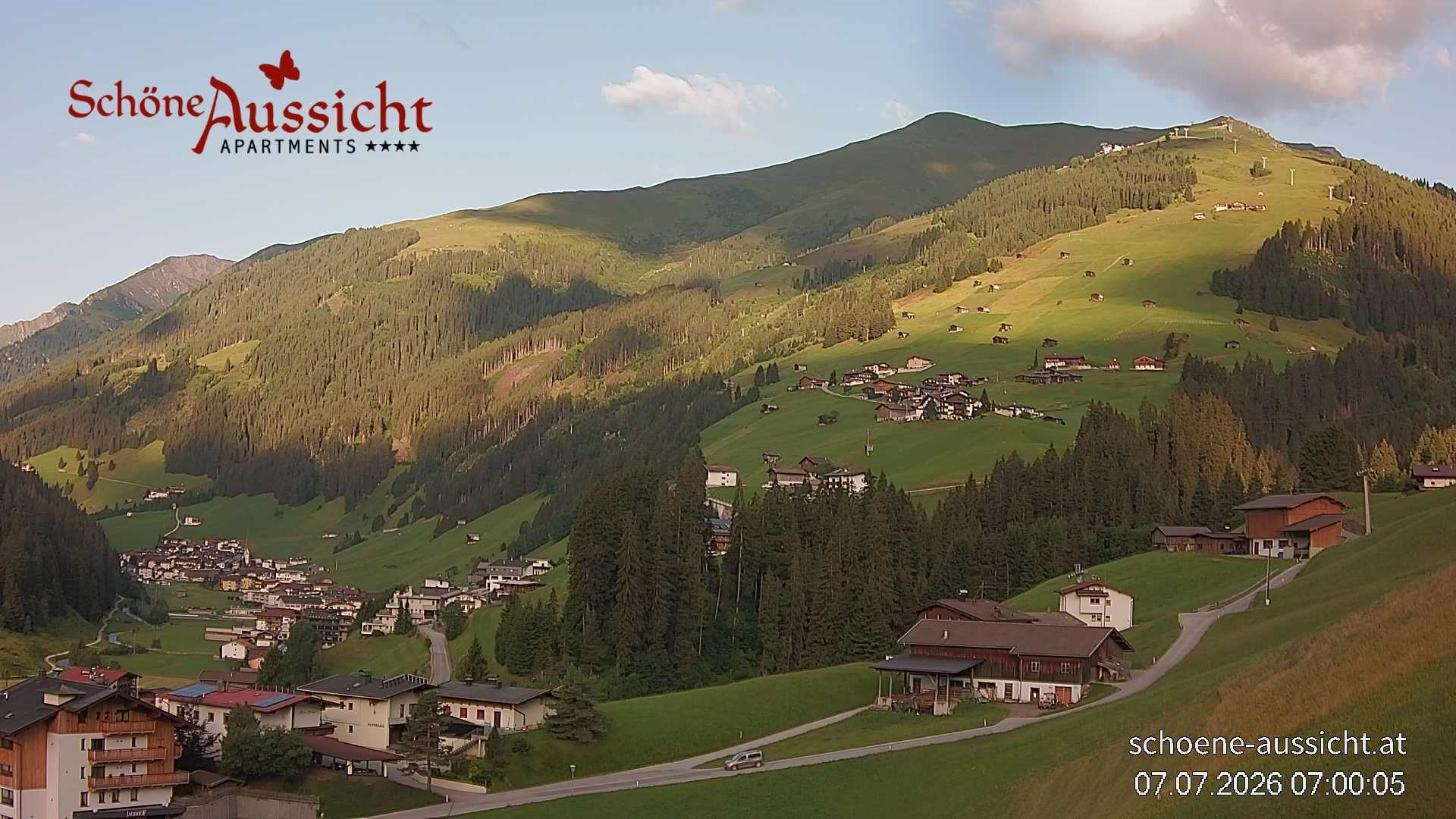 Archiv Foto Webcam Tux Lanersbach - Ausblick Appartements Schöne Aussicht