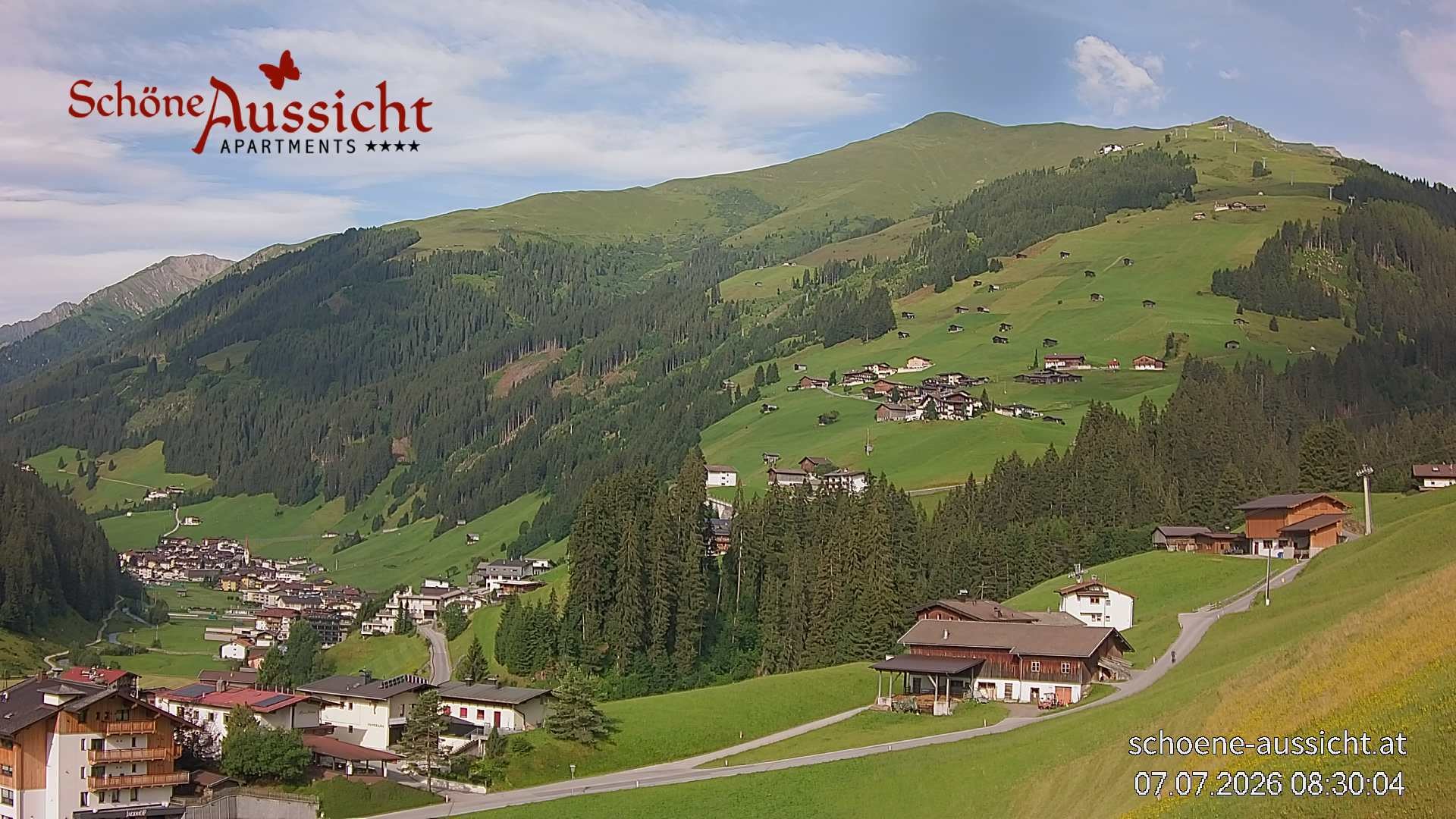 Archiv Foto Webcam Tux Lanersbach - Ausblick Appartements Schöne Aussicht