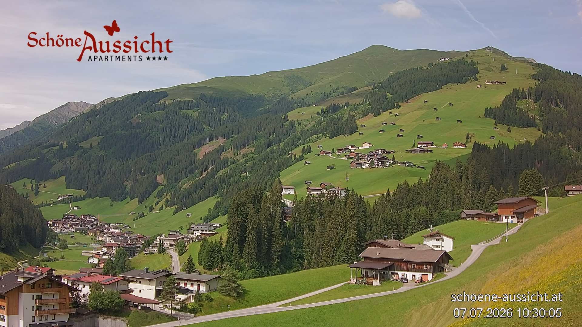 Archiv Foto Webcam Tux Lanersbach - Ausblick Appartements Schöne Aussicht