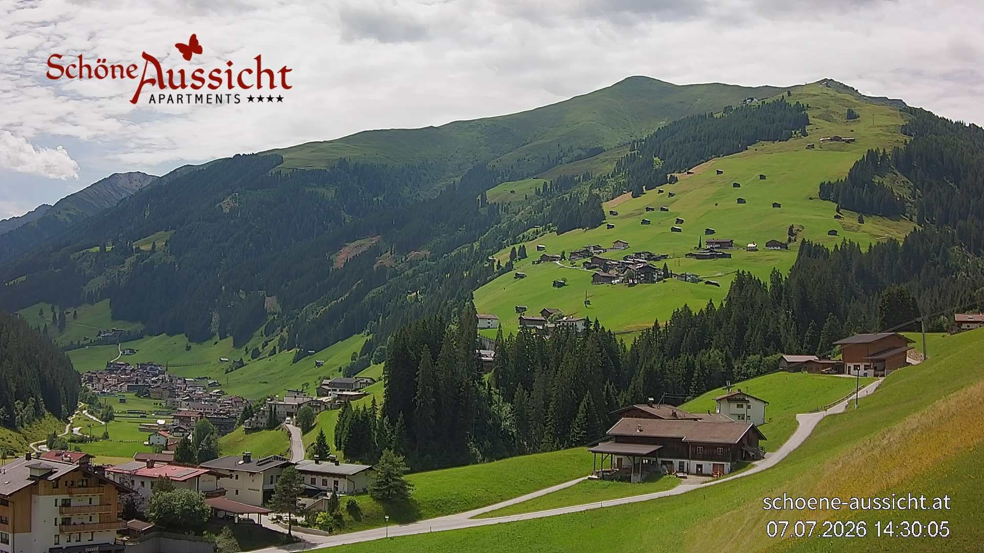 Archiv Foto Webcam Tux Lanersbach - Ausblick Appartements Schöne Aussicht