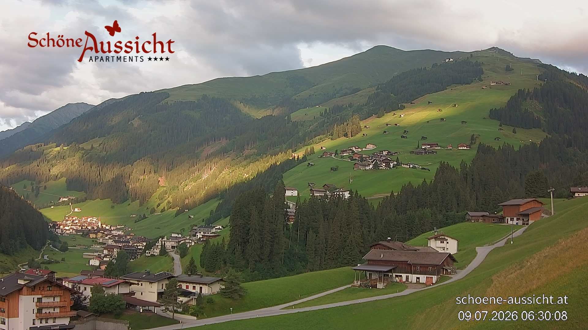 Archiv Foto Webcam Tux Lanersbach - Ausblick Appartements Schöne Aussicht