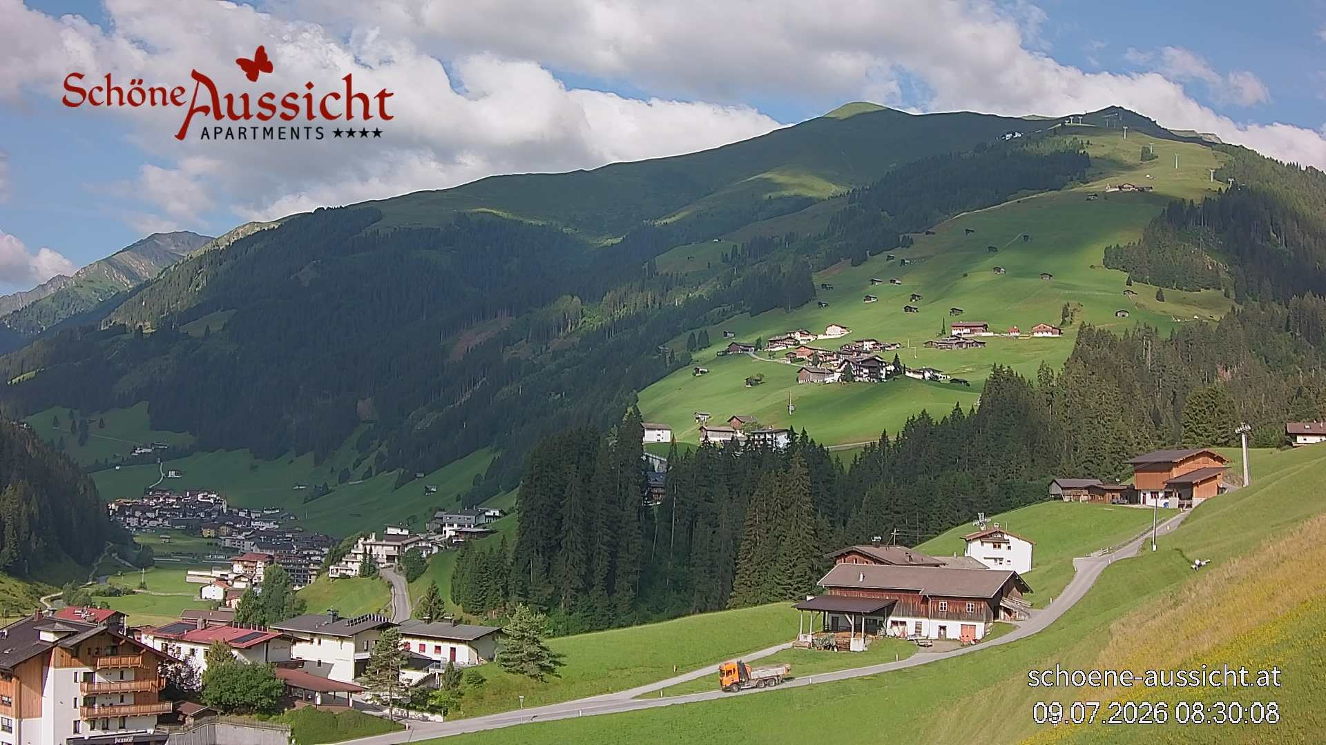 Archiv Foto Webcam Tux Lanersbach - Ausblick Appartements Schöne Aussicht