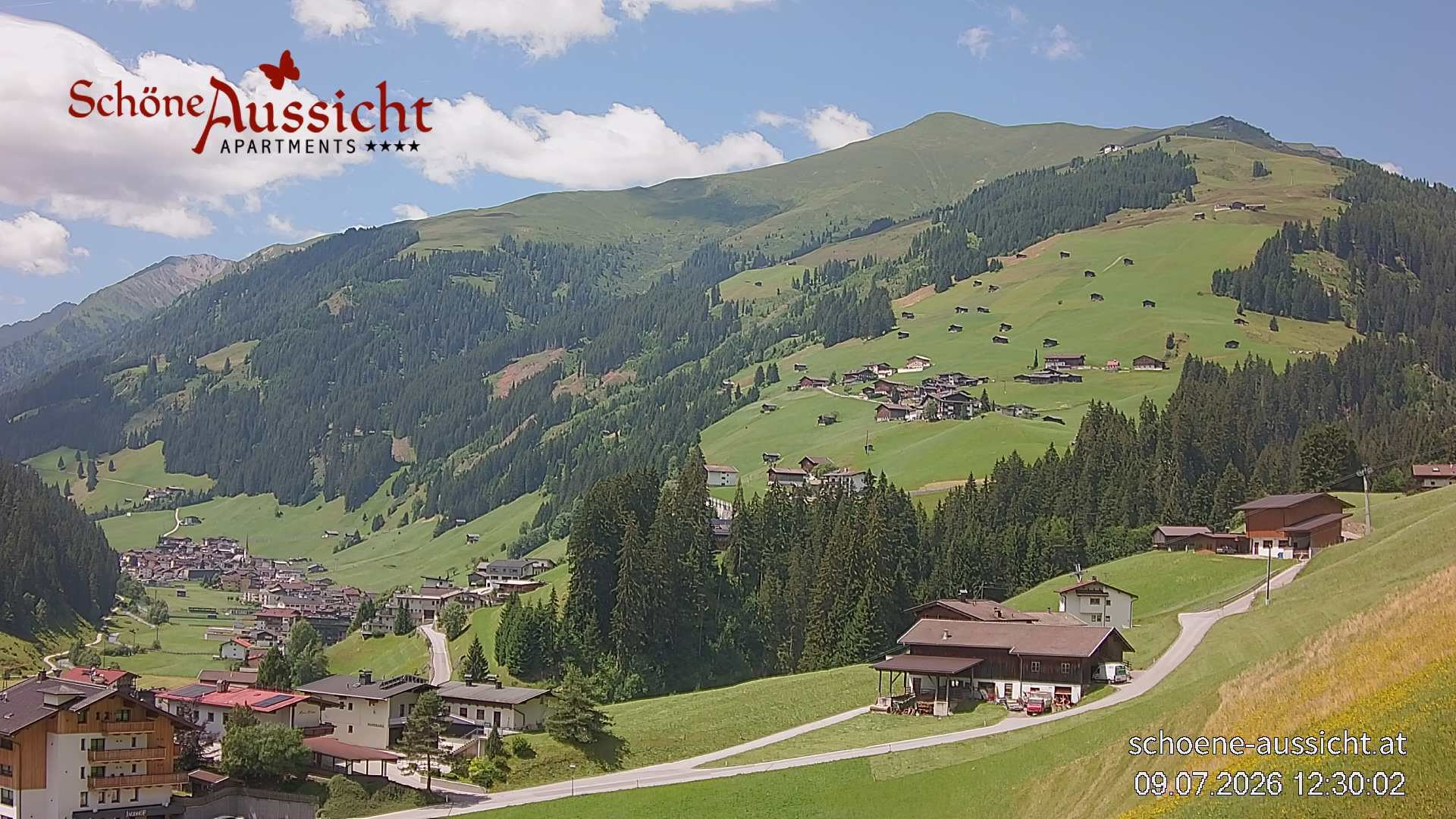 Archiv Foto Webcam Tux Lanersbach - Ausblick Appartements Schöne Aussicht