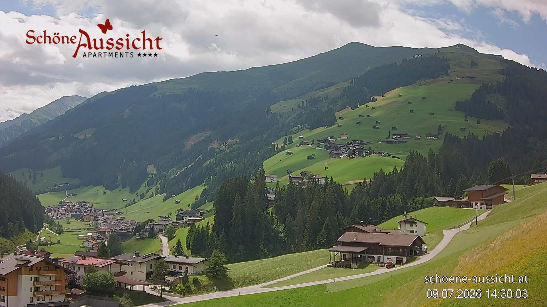 Archiv Foto Webcam Tux Lanersbach - Ausblick Appartements Schöne Aussicht