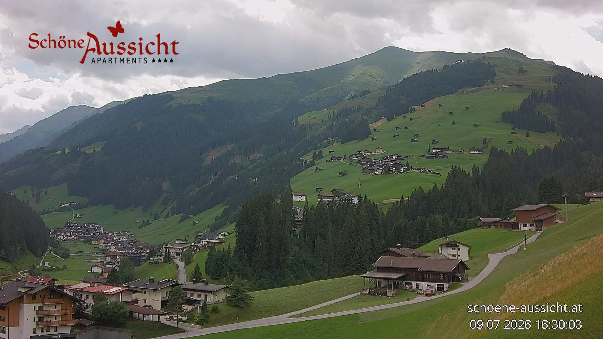 Archiv Foto Webcam Tux Lanersbach - Ausblick Appartements Schöne Aussicht