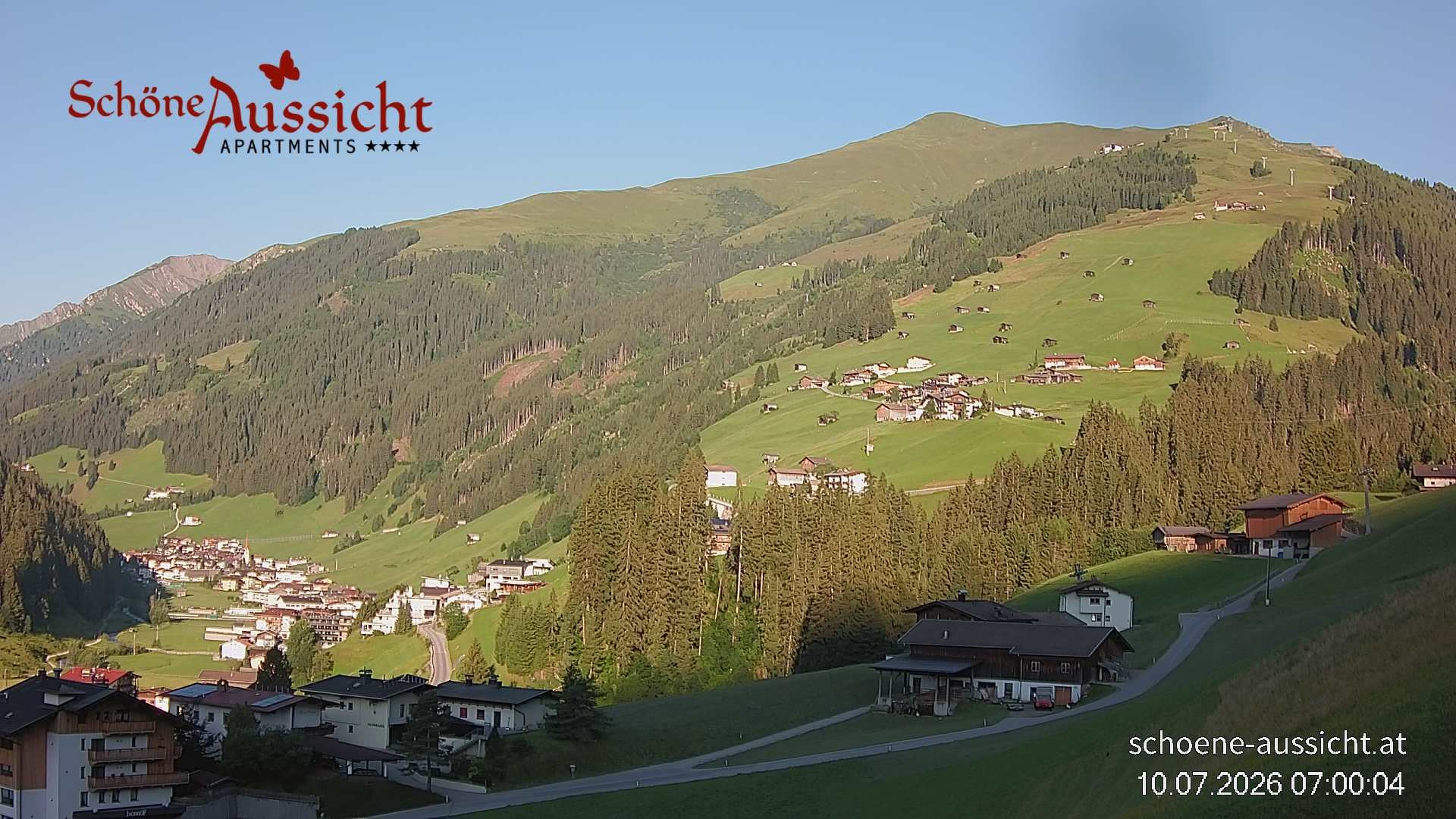 Archiv Foto Webcam Tux Lanersbach - Ausblick Appartements Schöne Aussicht