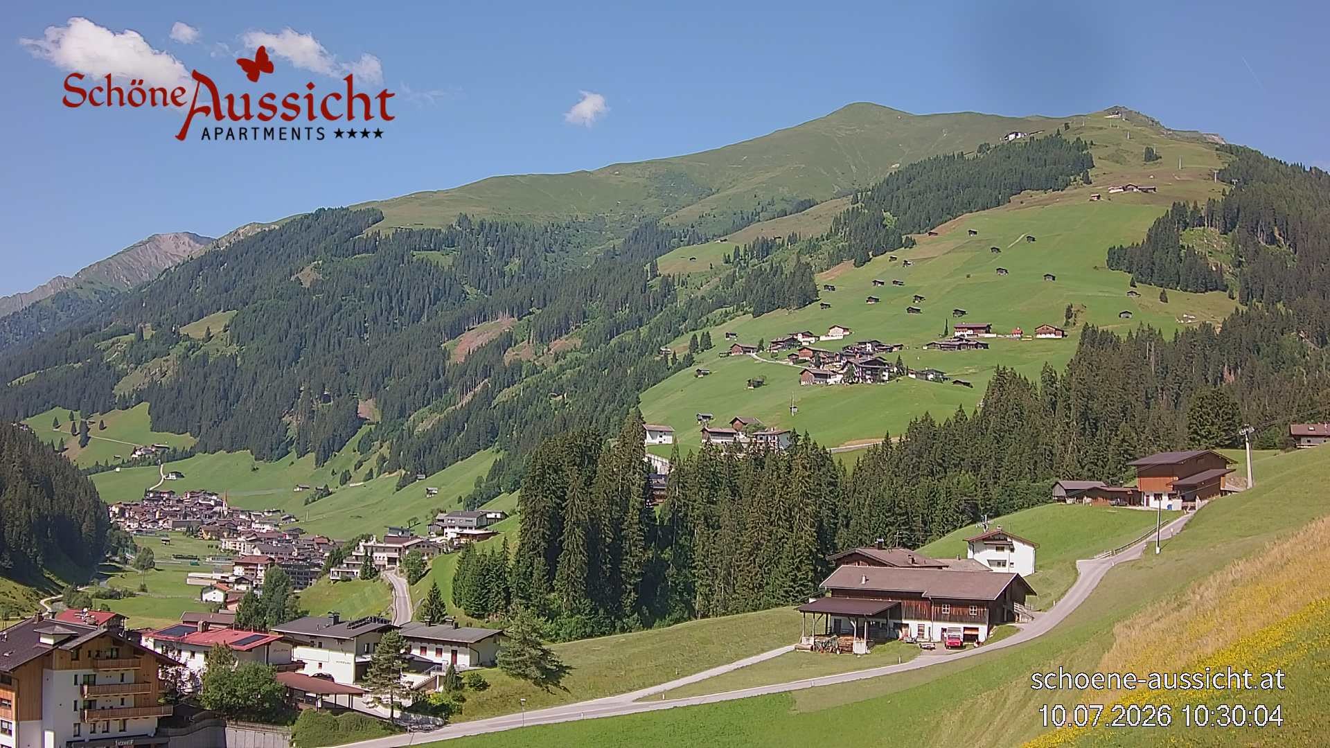 Archiv Foto Webcam Tux Lanersbach - Ausblick Appartements Schöne Aussicht