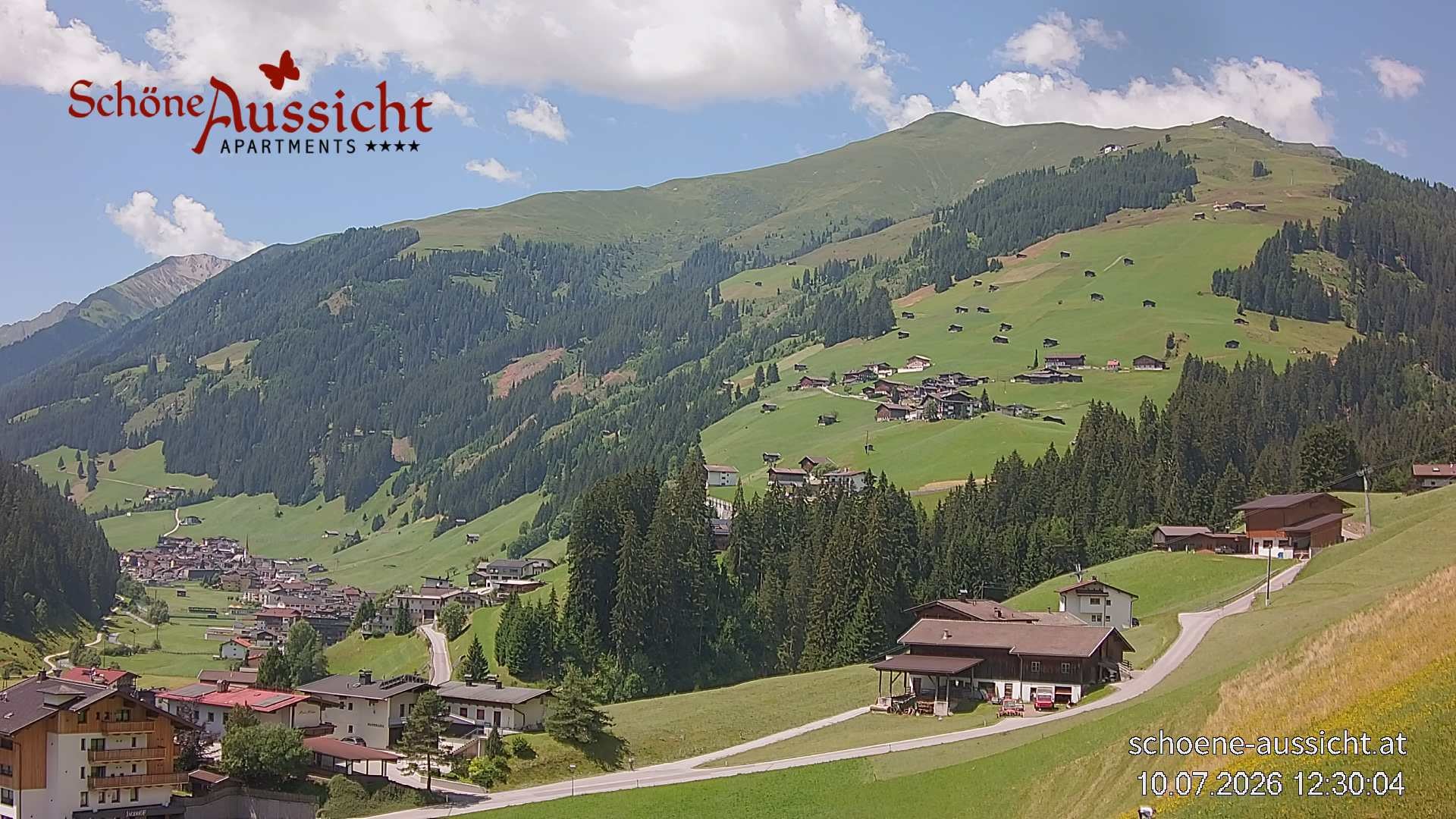 Archiv Foto Webcam Tux Lanersbach - Ausblick Appartements Schöne Aussicht