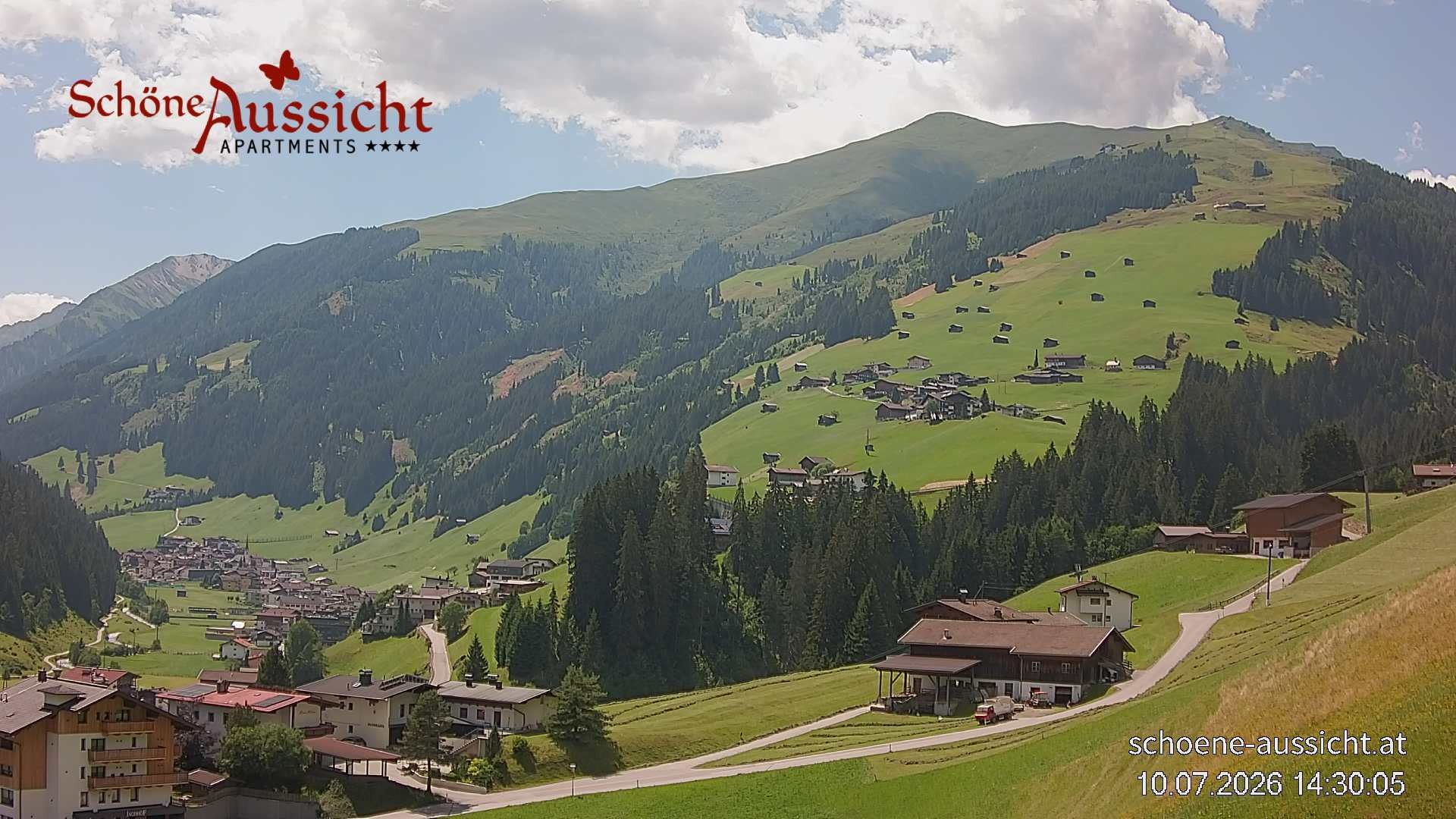 Archiv Foto Webcam Tux Lanersbach - Ausblick Appartements Schöne Aussicht