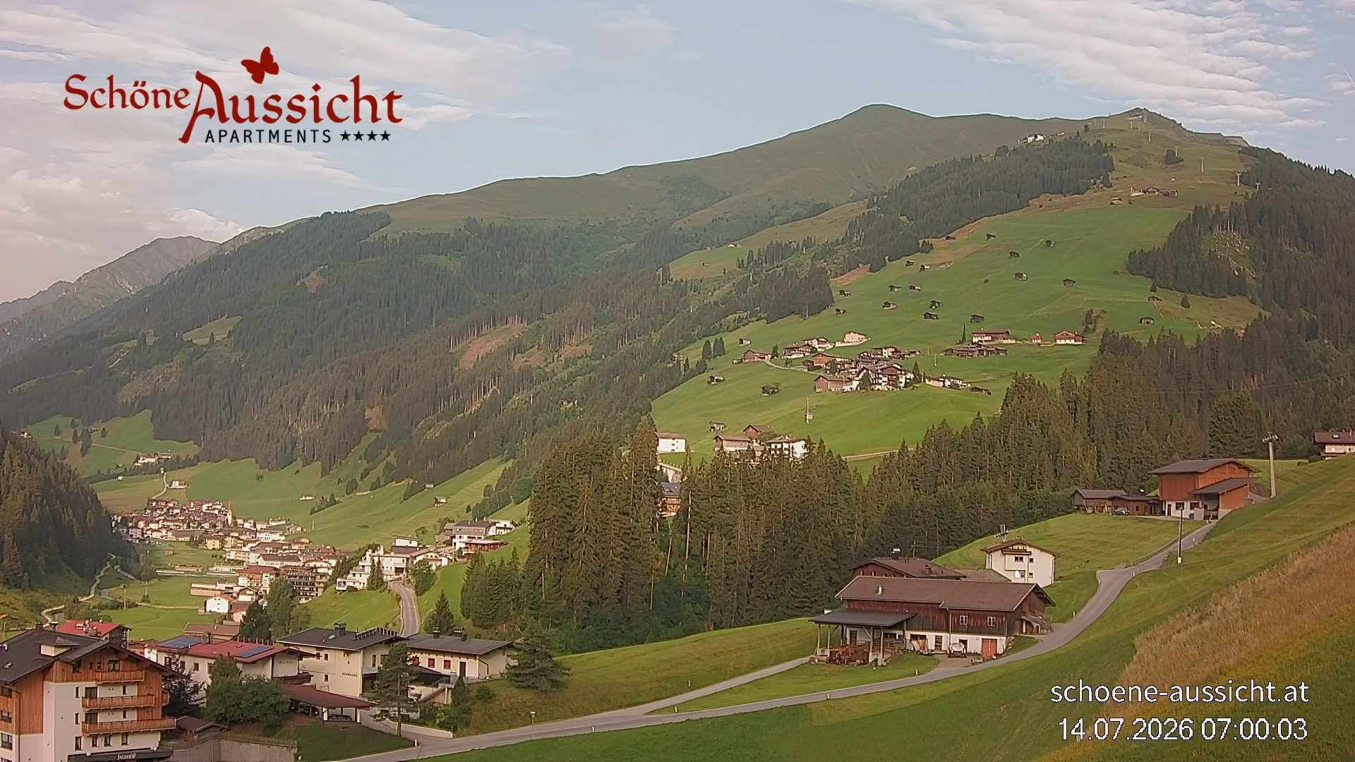 Archiv Foto Webcam Tux Lanersbach - Ausblick Appartements Schöne Aussicht